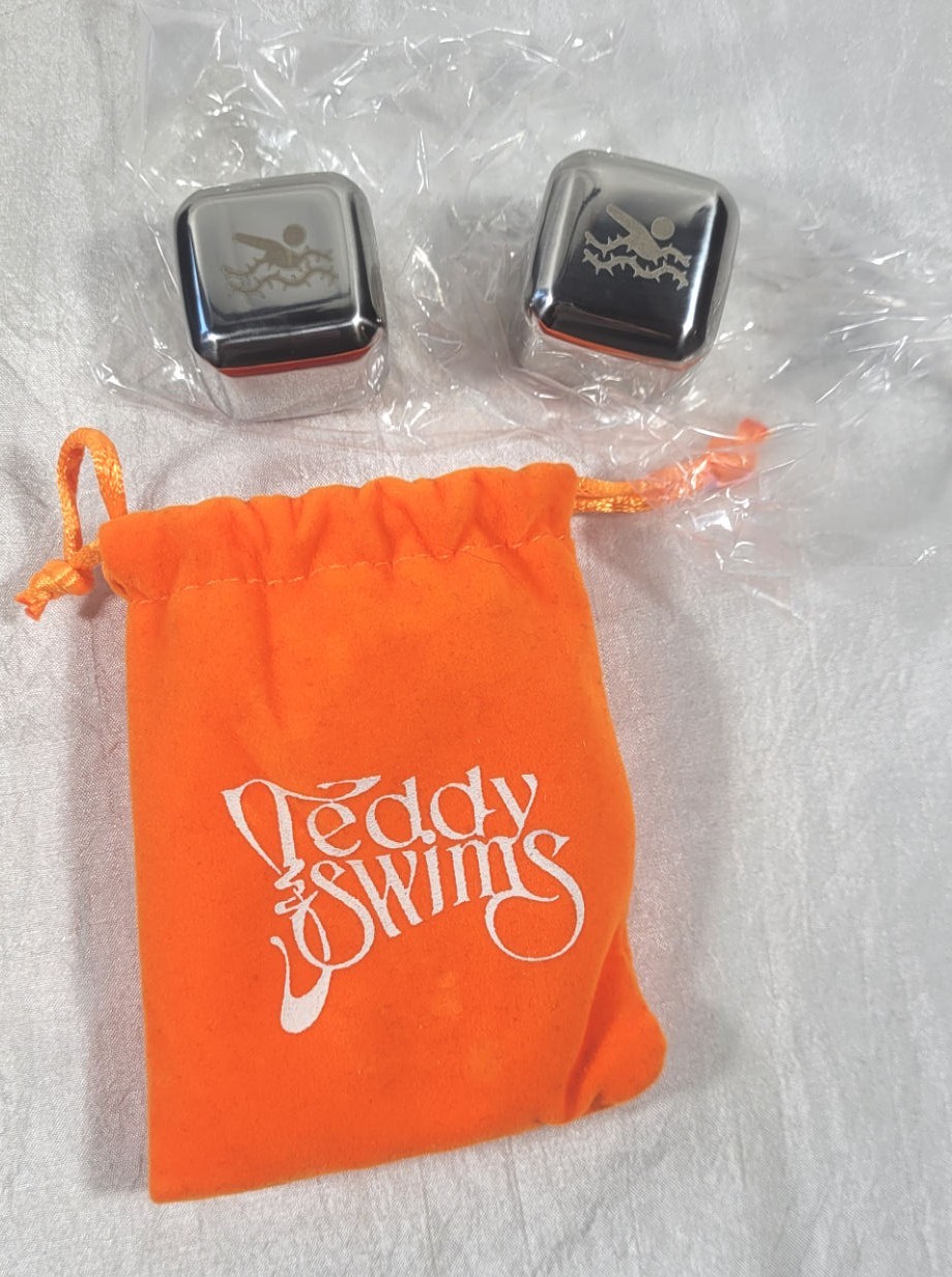 Teddy Swims Set of 2 Stainless Steel Whiskey Stone Reusable Ice Cubes
