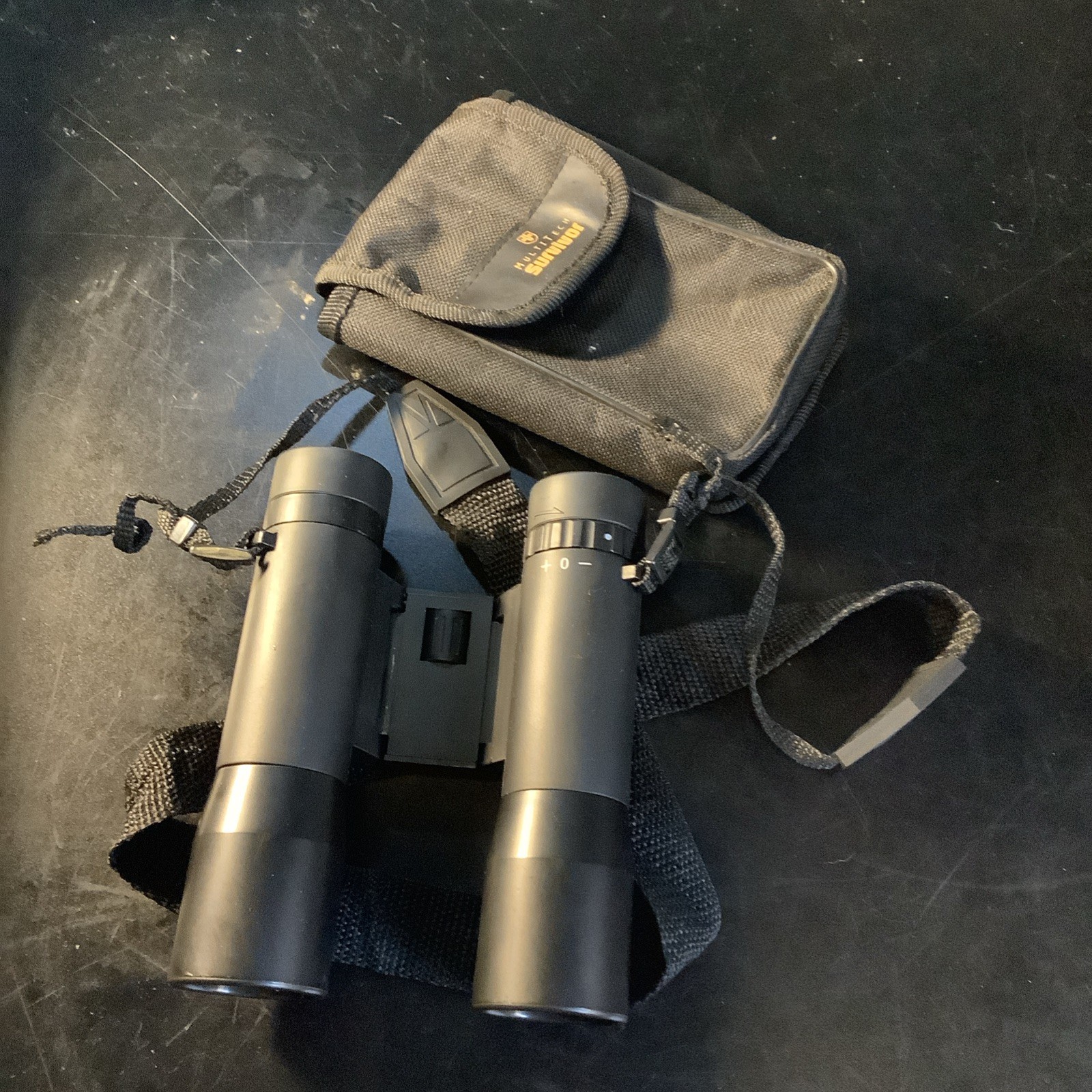 Multi Tech Survivor 12 x 32 Ruby Lens Binoculars w/ Shoulder Strap & Case