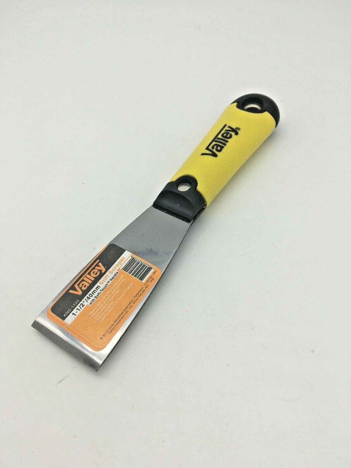1 1/2” Stiff Scraper Putty Knife Soft-Touch Plastic Handle