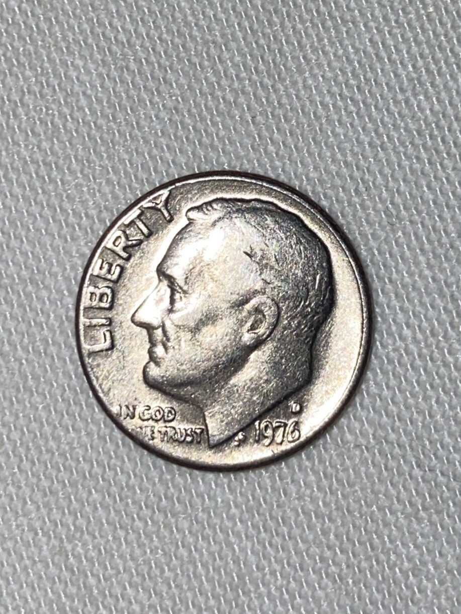 1976 Dime, Extra Leaf, Missing Letter Obverse Error, DD Reverse