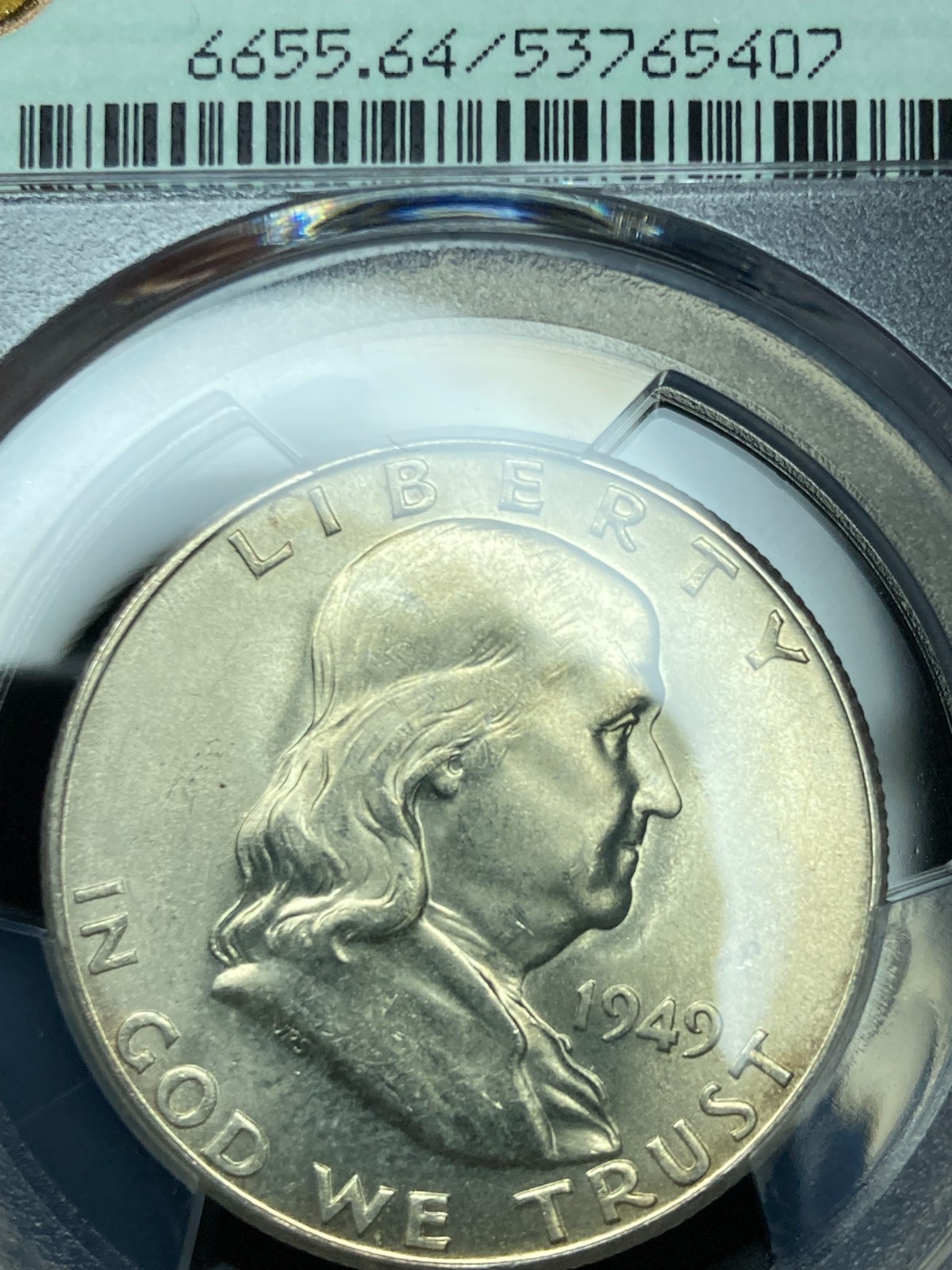 1949-S High-End PCGS MS64 Franklin Half Dollar | Luster | 40th Anniversary Label