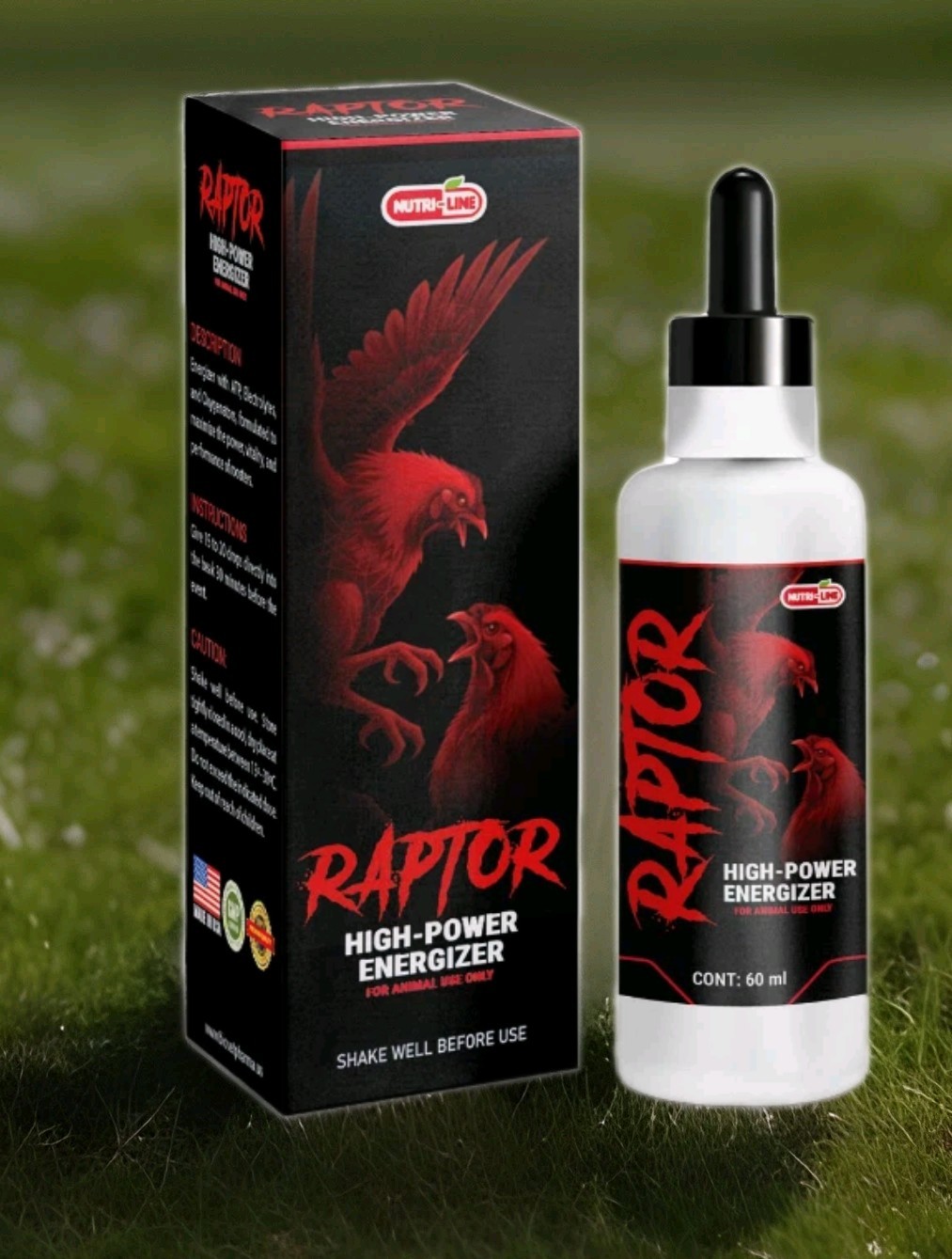 Energizante w creatine For Roosters Raptor 60ml (Para Gallos) Alta Potencia
