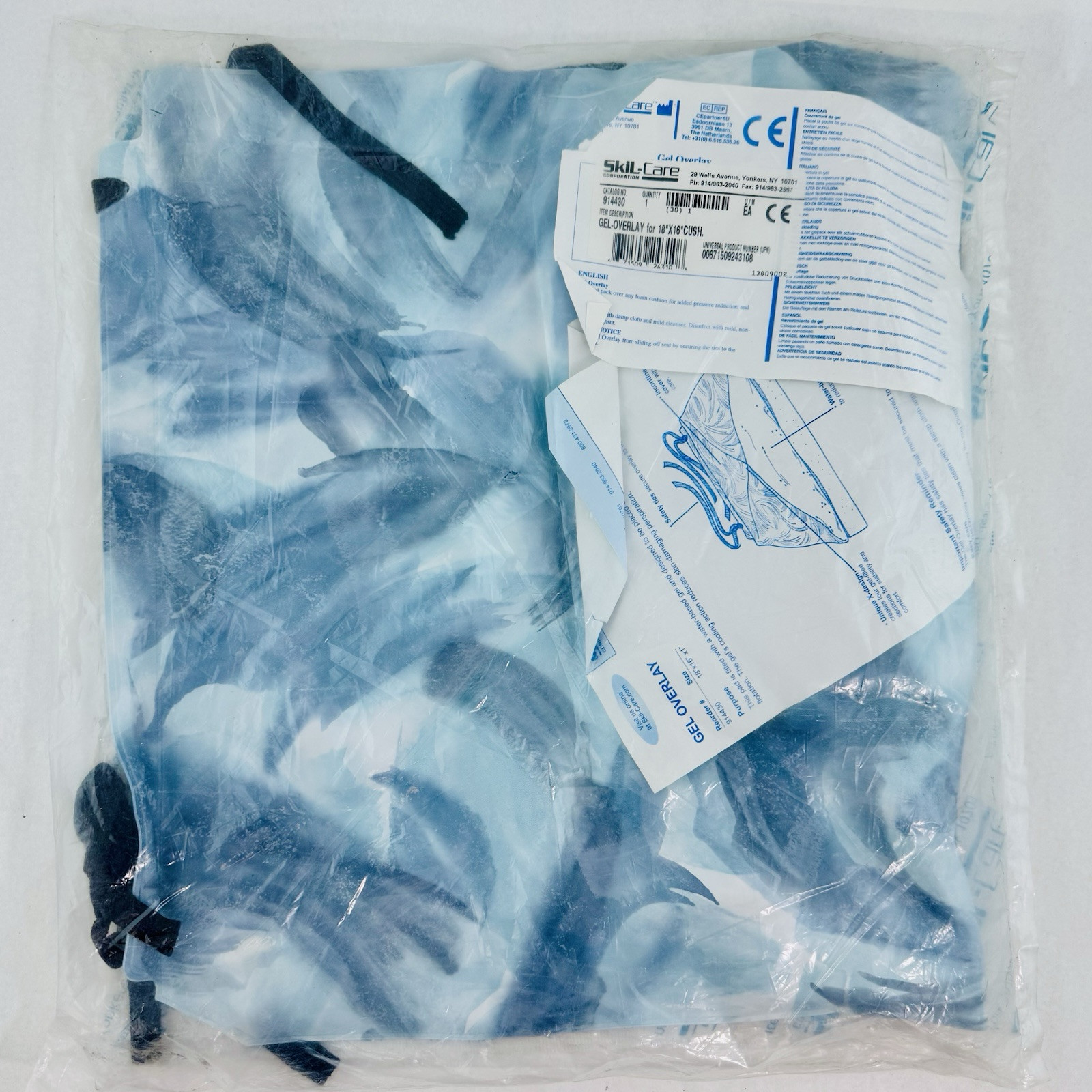 Thin-Line Gel Overlay Vinyl Wheelchair Cushion 18x16 Scooter Replacement