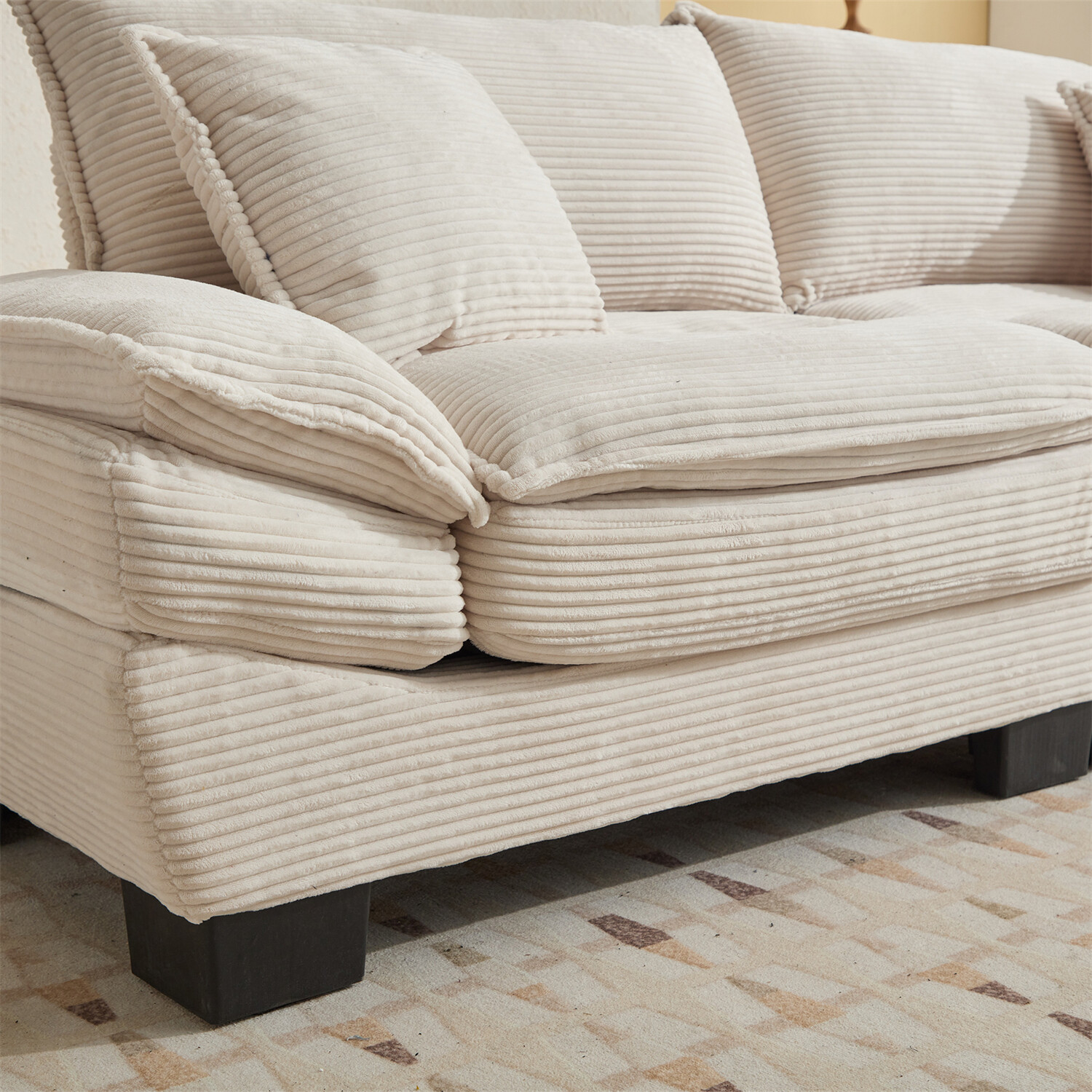 Modern Loveseat Sofa 2-Seater Couch Corduroy Upholstered Sofa for Living Room