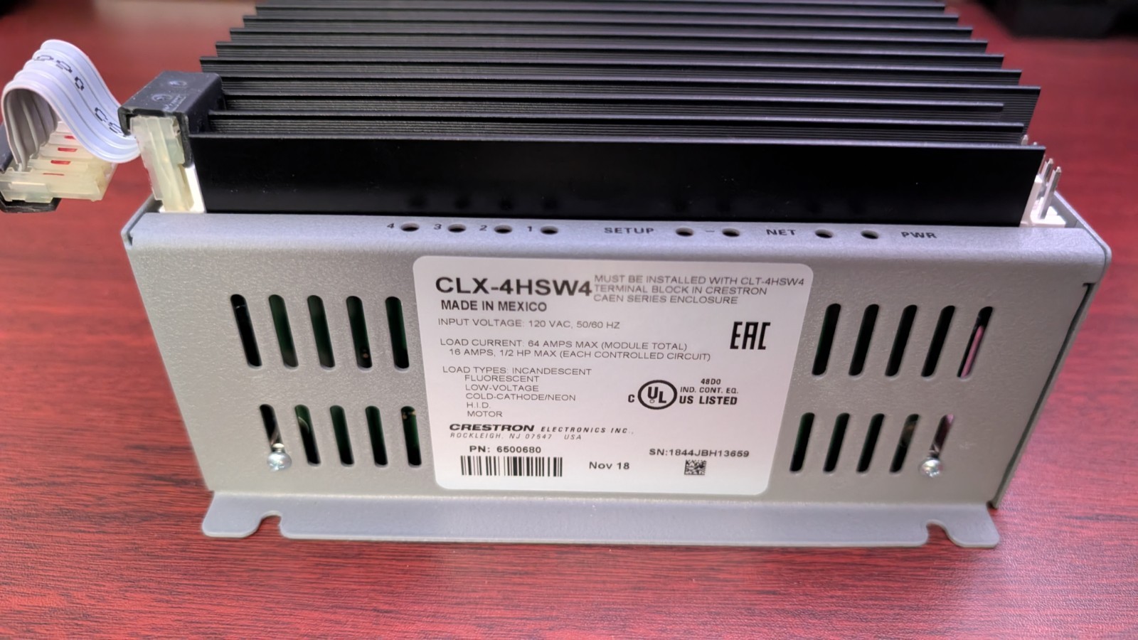 Crestron CLX-4HSW4 4 Channel High-Inrush Switch Module, 4 Feeds, 120V