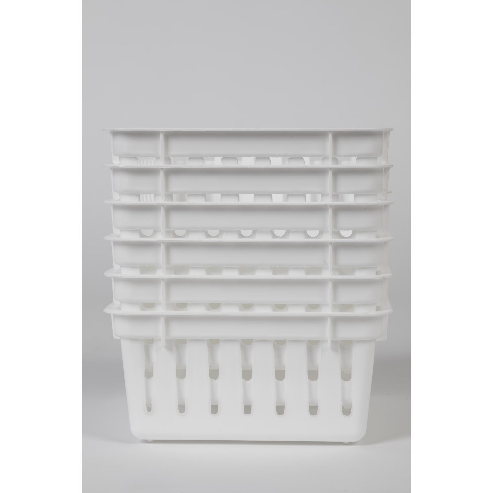 18-Pack White Mini Storage Trays 6.4x5x2.4" Stackable Plastic Organizer Bins