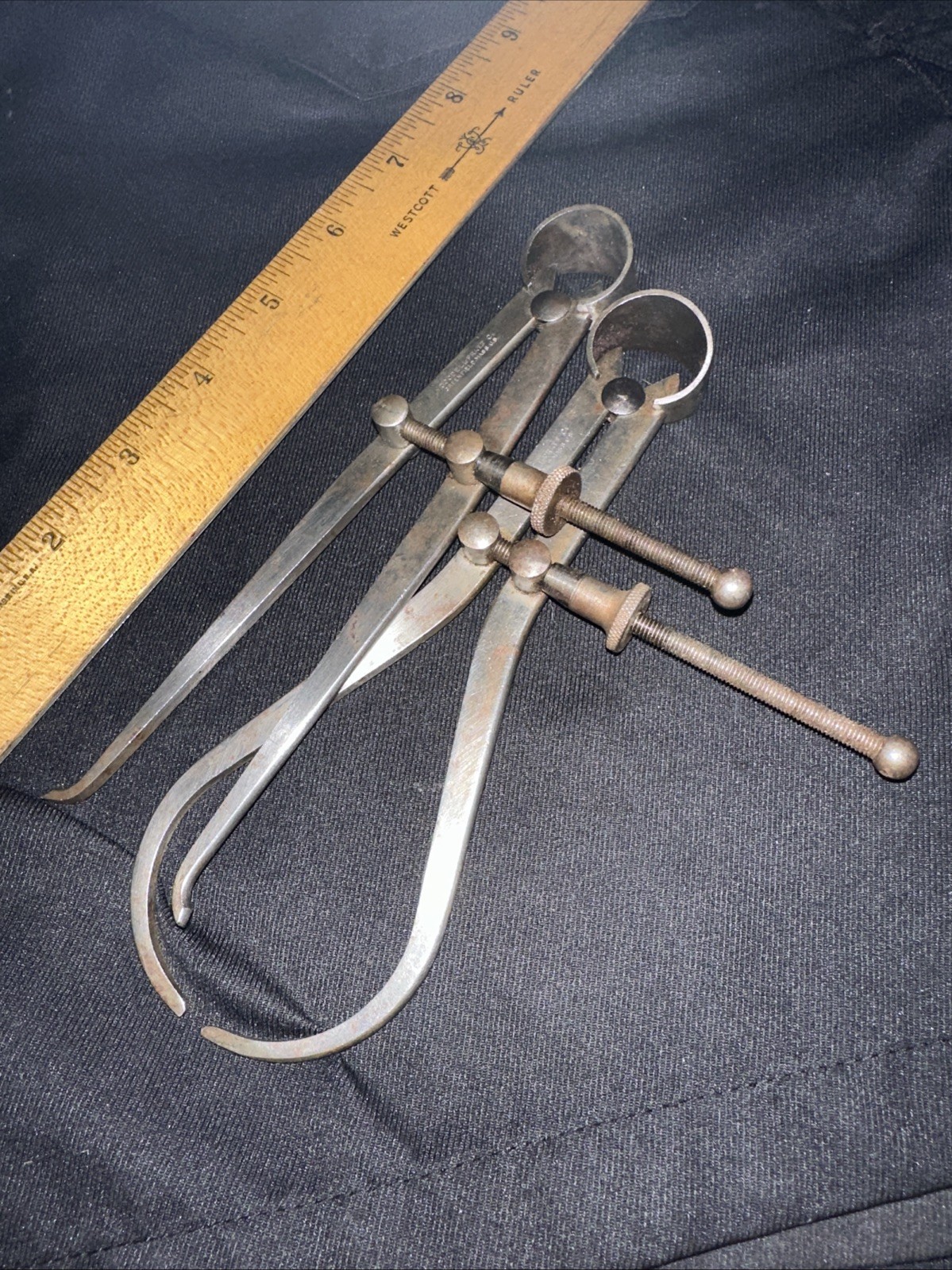 2 Goodell-Pratt INSIDE & OUTSIDE SPRING DIVIDER CALIPERS. Used Machinest Tools