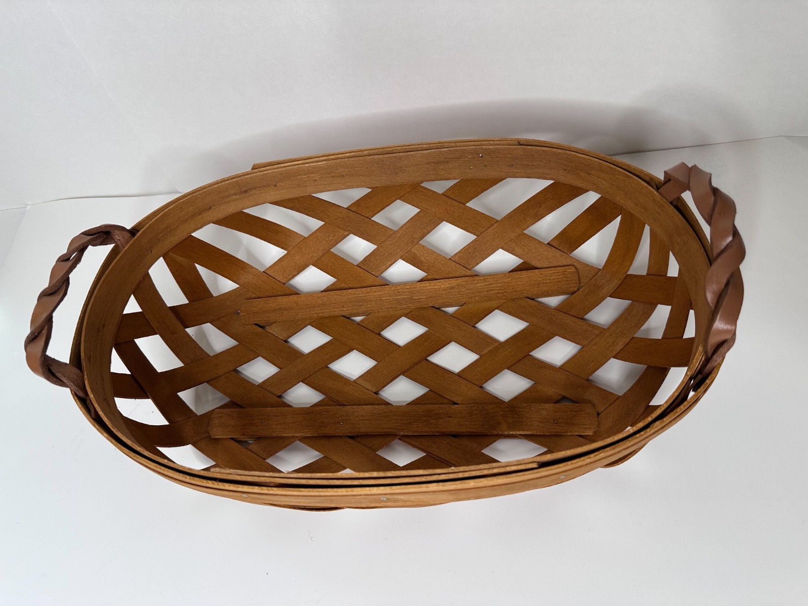 Workshops Baskets with Leather Handles Lot 2