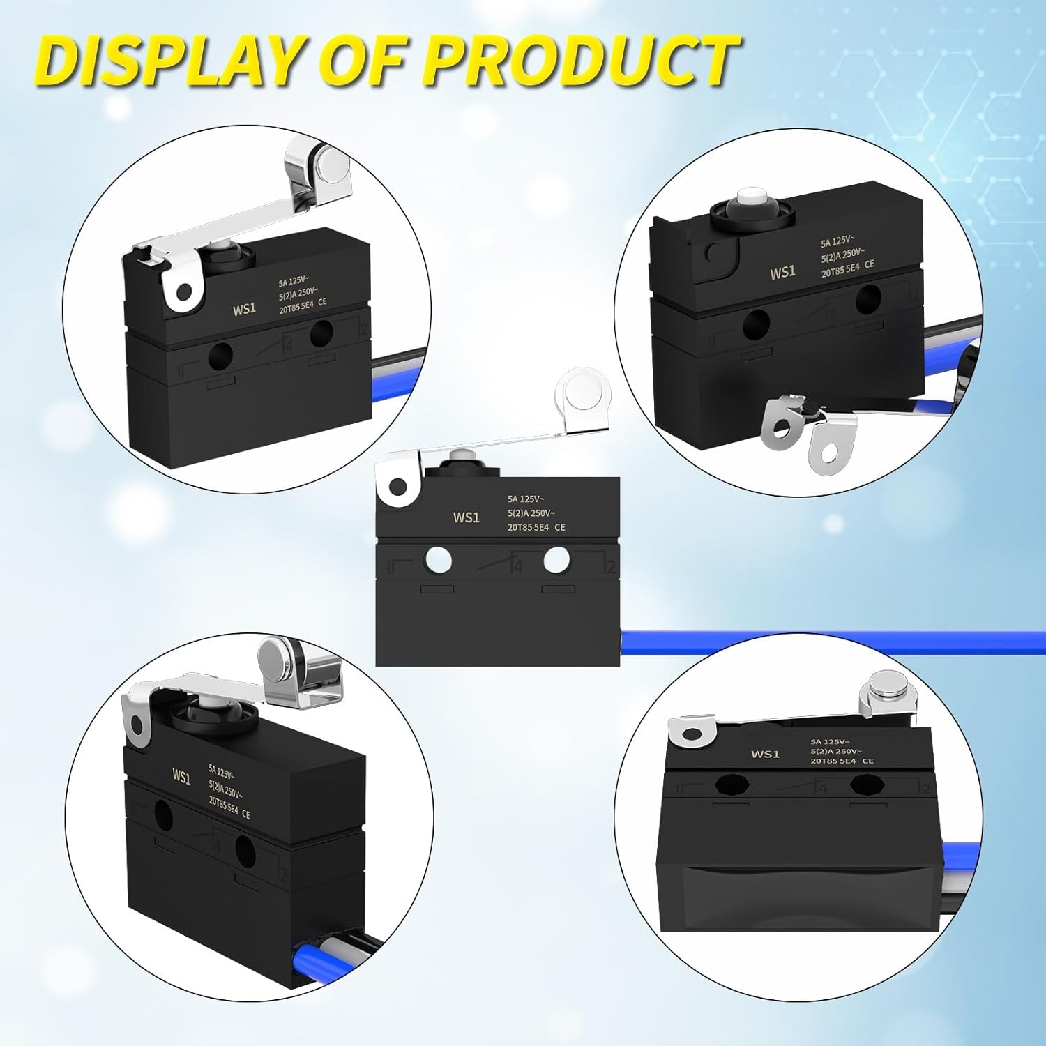 Joinfworld Micro Switch with Lever Waterproof IP67 Sealed Roller Limit...