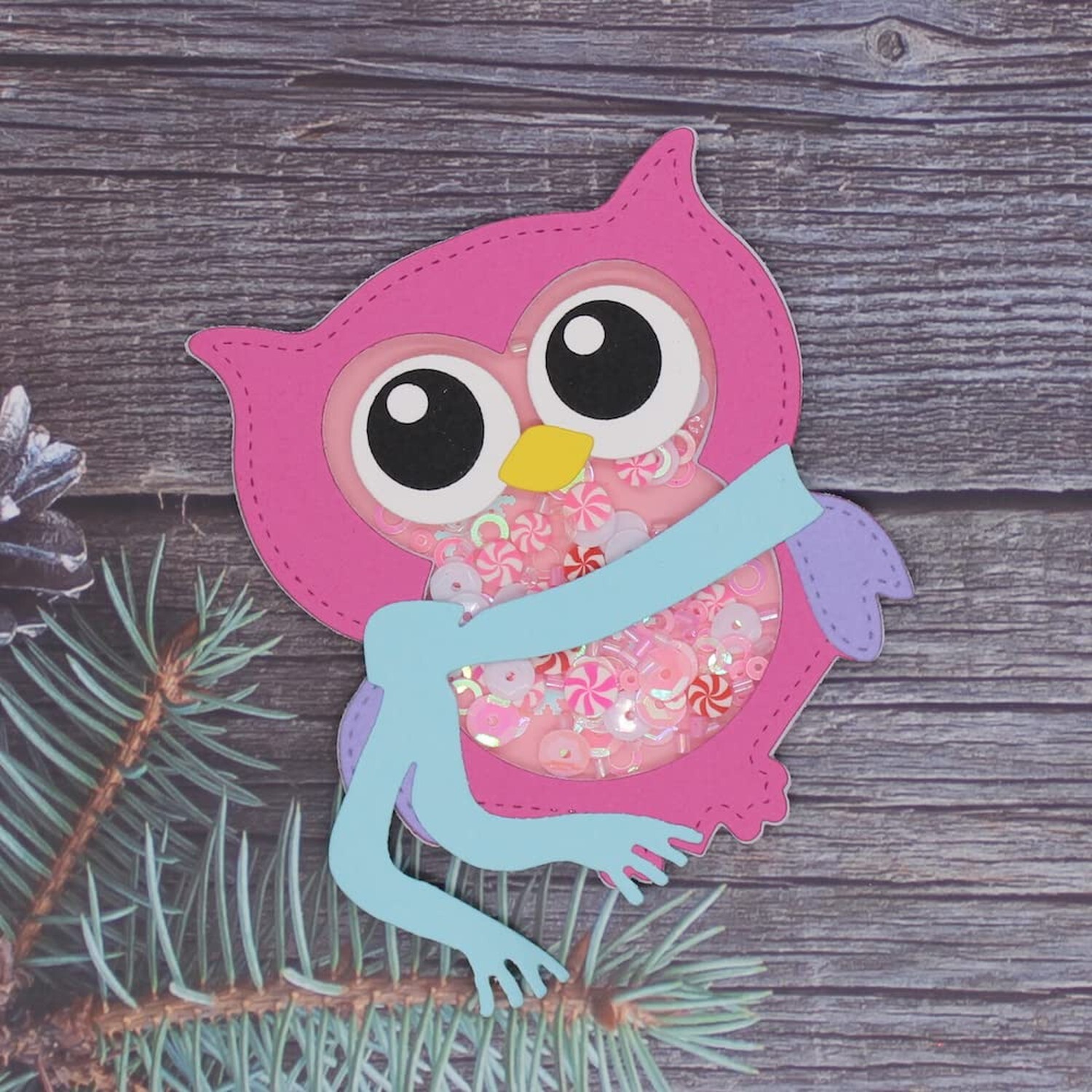 KSCRAFT Winter Owl Shaker Metal Cutting Dies Stencils for DIY Scrapbooking De...