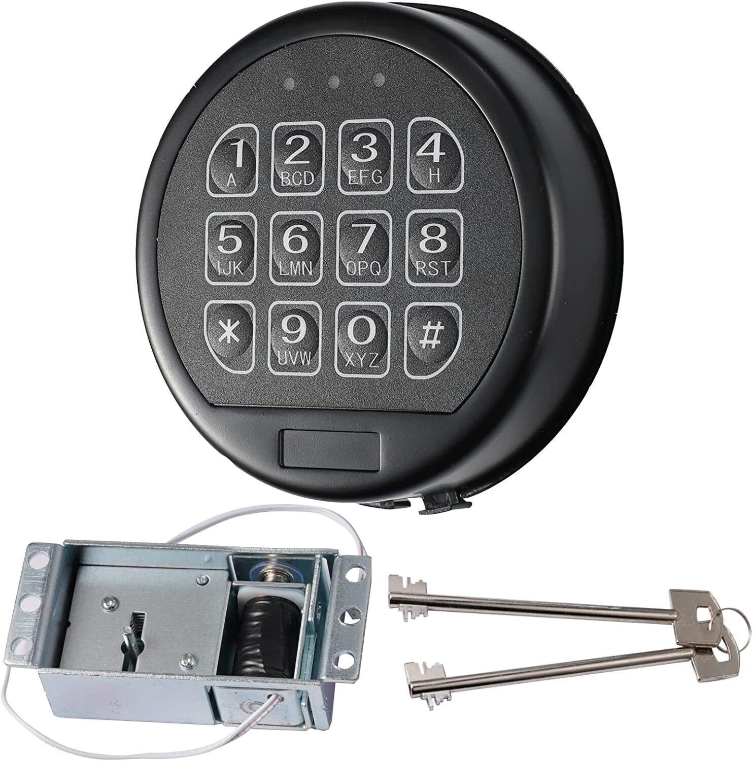 Gun Safe Lock Replacement with 2 Override Keys & Solenoid Safe Electronic Lock