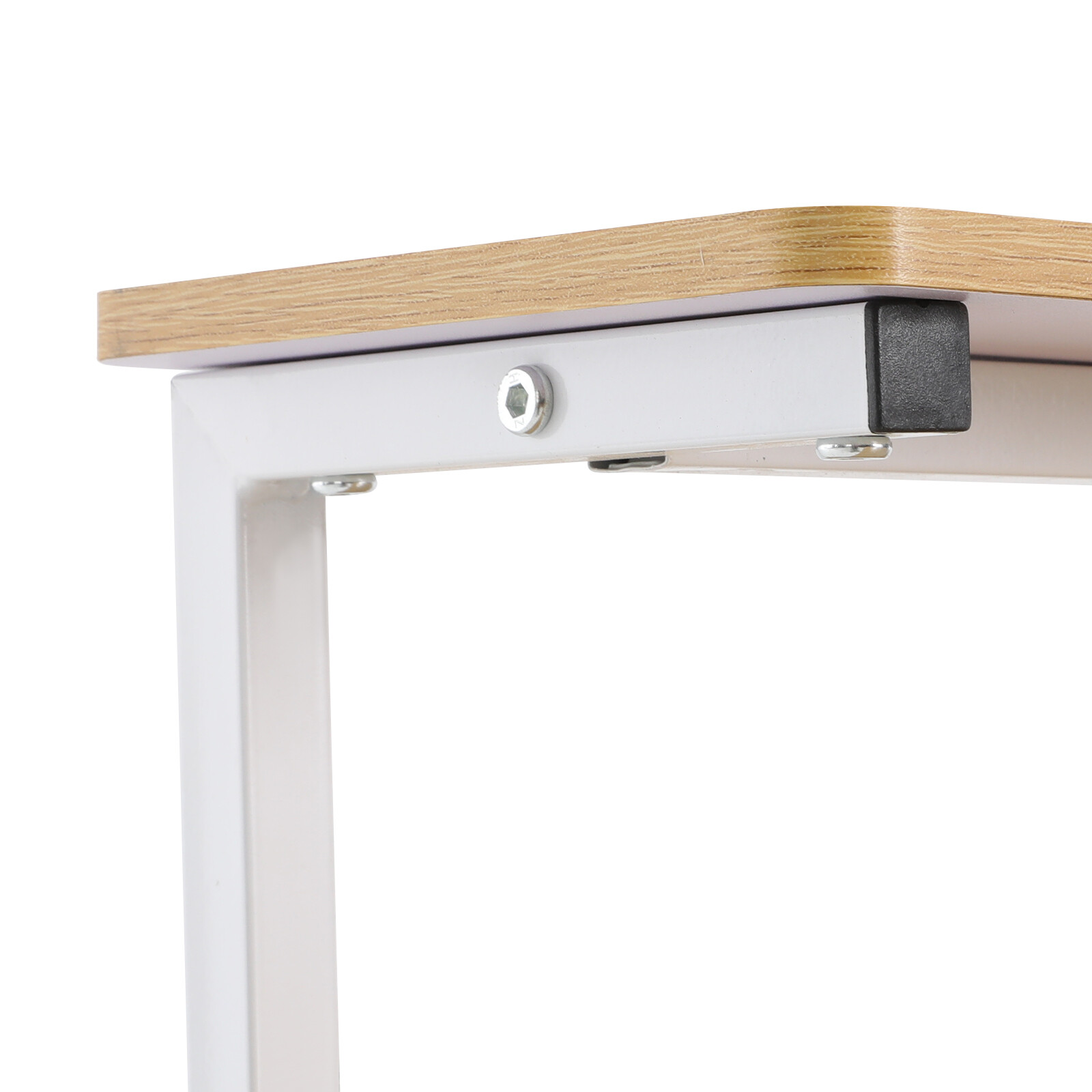 3-tier Computer Desk, Home Office Desk, Rolling Computer Desk, White, Log Color