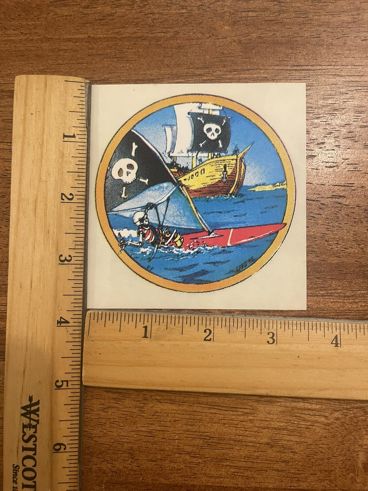 Vintage 1992 Grateful Dead Windsurfing Pirate Decal Bumper Sticker