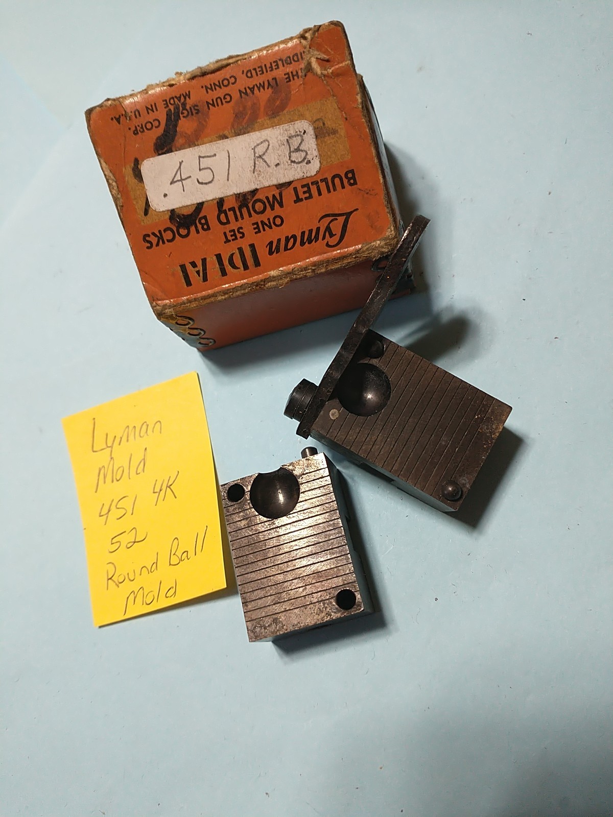LYMAN .451 ROUND BALL MOLD .451 4K 52 MOULD VINTAGE RELOAD BLACK POWDER REVOLVER