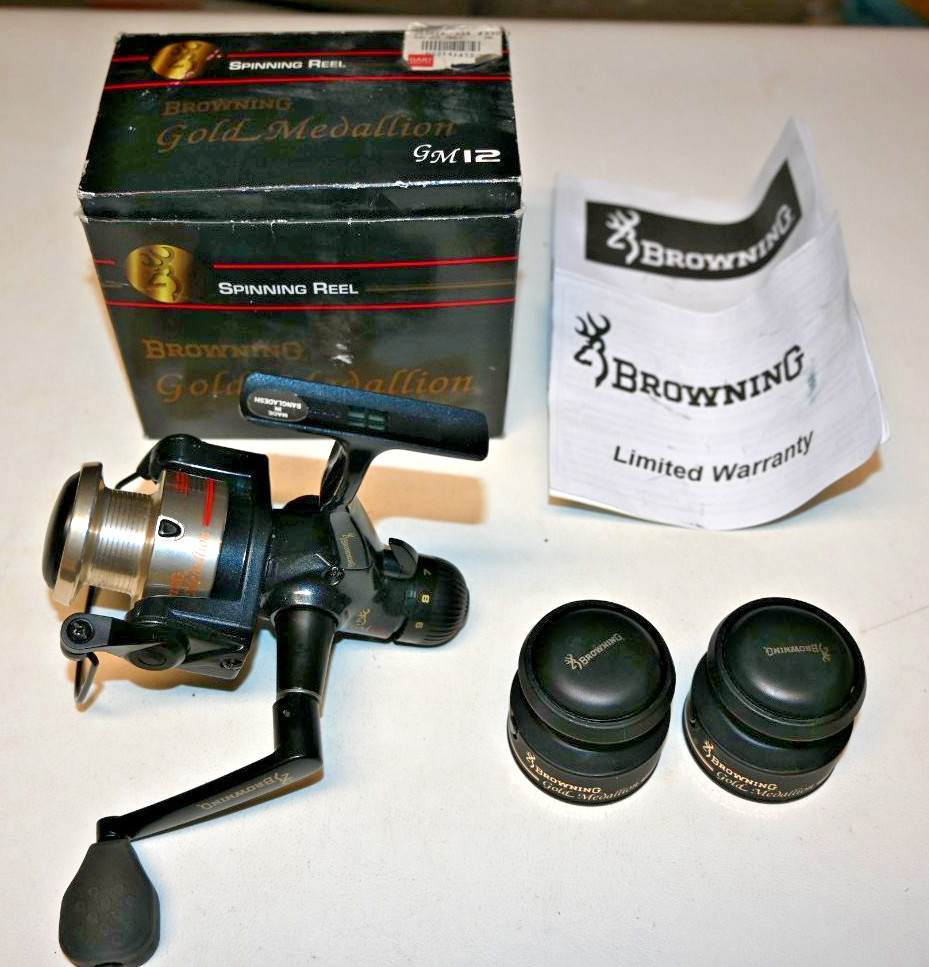 1996 Browning Gold Medallion GM12 Spinning Reel in Box with Paperwork NOS
