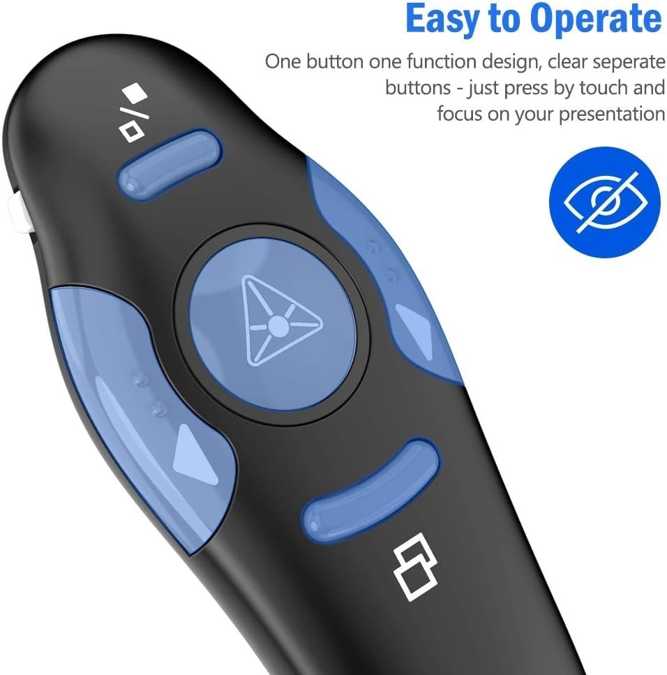 Presentation Remote Clicker, USB A & USB C Wireless Presenter for PowerPoint ...