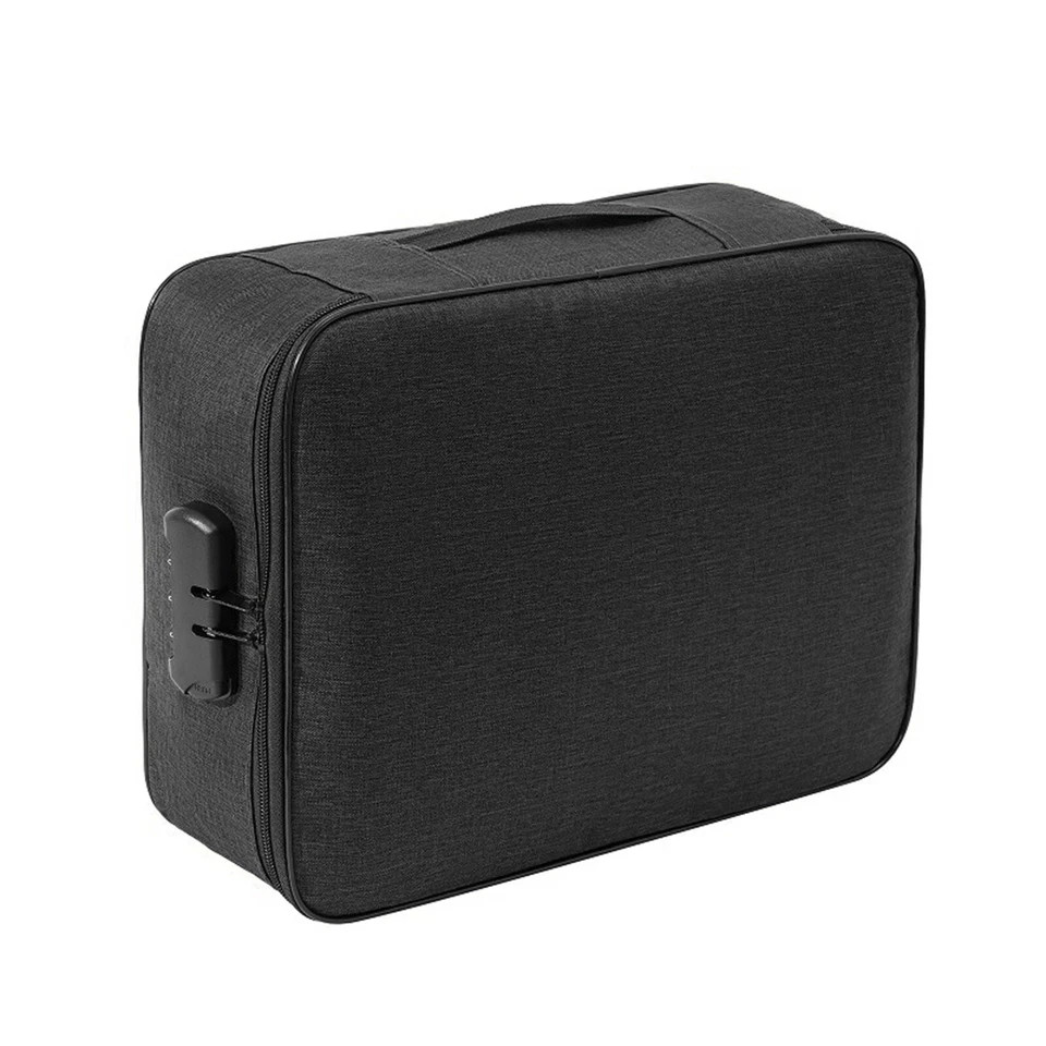 3-Layer Fireproof Document Box with Lock File Storage Box Waterproof Safe Bag