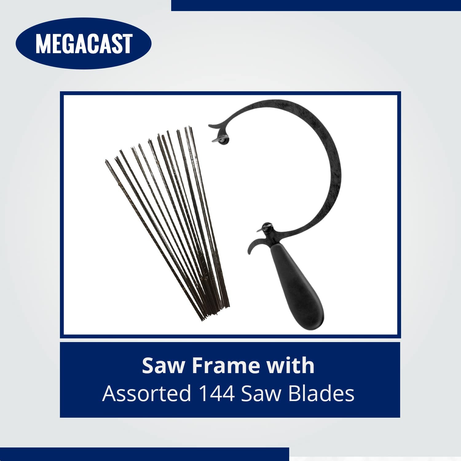 Megacast CURVED JEWELERS SAW FRAME with 144 ASSORTED Assorted,black