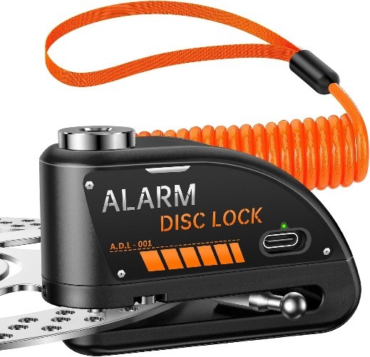 Motorcycle Lock with Alarm, Waterproof Locks Anti Theft for Mot Color: Black-1
