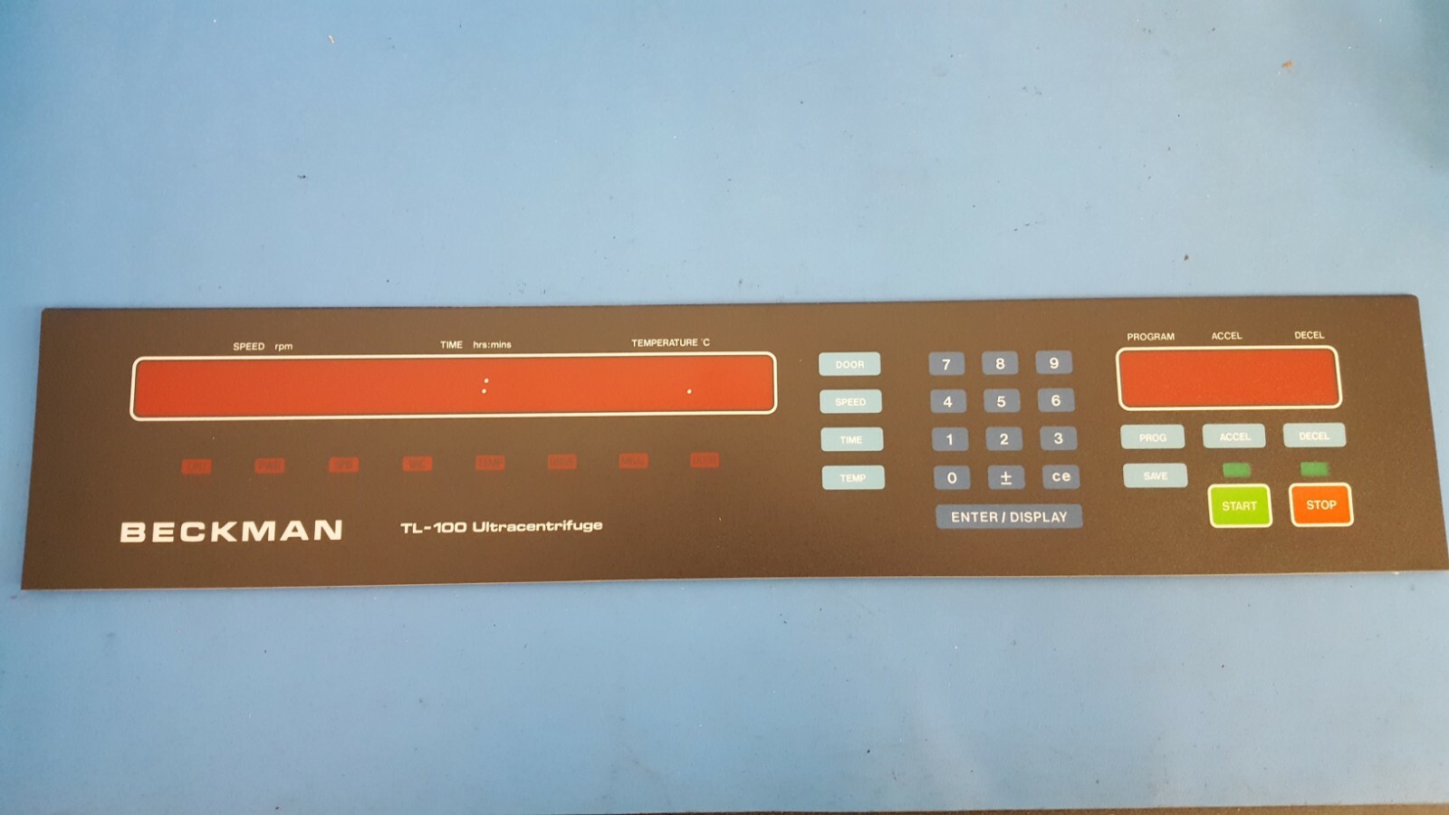 Replacement Part Overlay Front Panel Beckman TL-100, Accessories