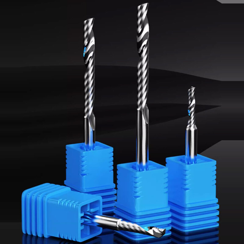 Single Flute End Mill Solid Carbide Spiral Router Bits Milling Cutter Bit CNC