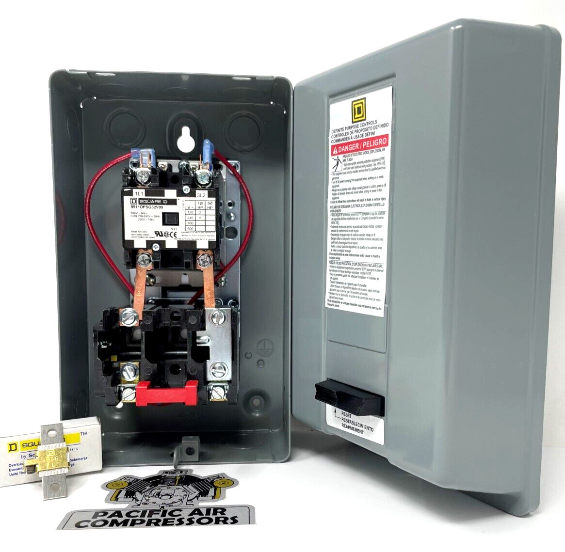 Air Compressor Magnetic Starter On Off Relay 5HP Single Phase 208-240 Volt