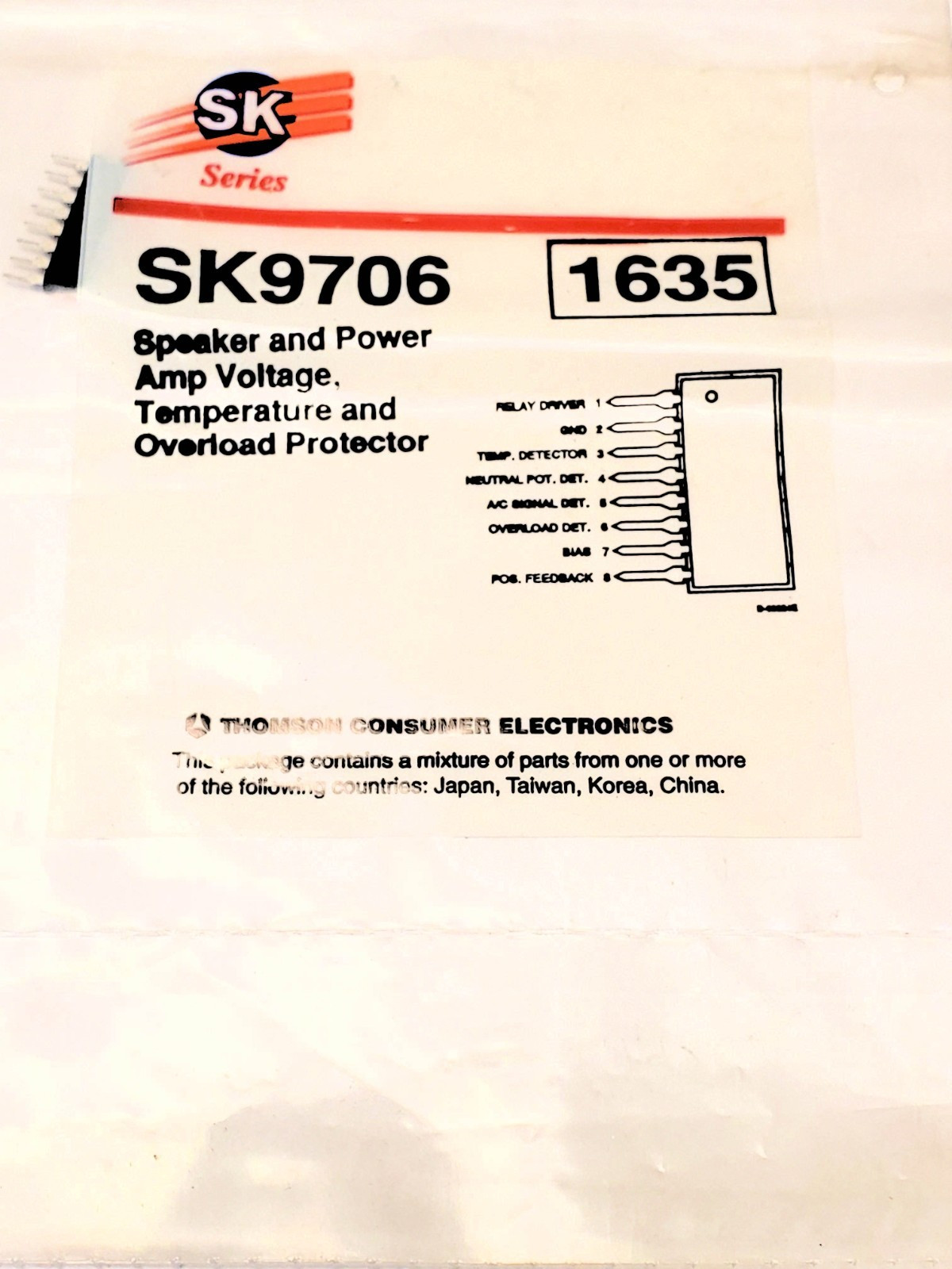 NTE1635  "Original" NTE IC 8P SIP AKA  HA12002  1 pc
