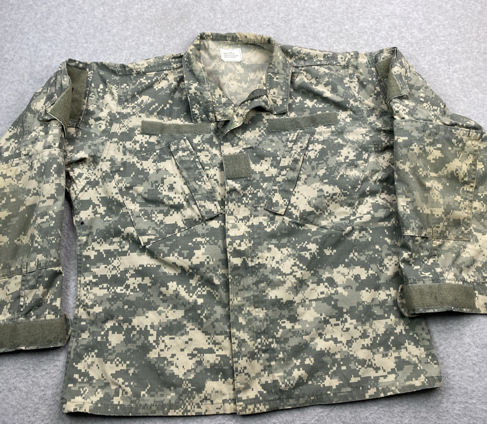 Coat Army Combat Uniform Digital Camouflage Full Zip Medium Short Bethel Ind.