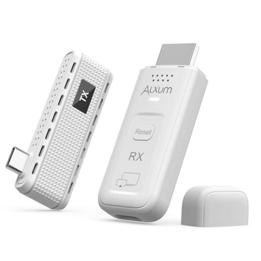 USB-C Wireless HDMI Transmitter & Receiver, 2-in-1 Kit: Plug & Play & white