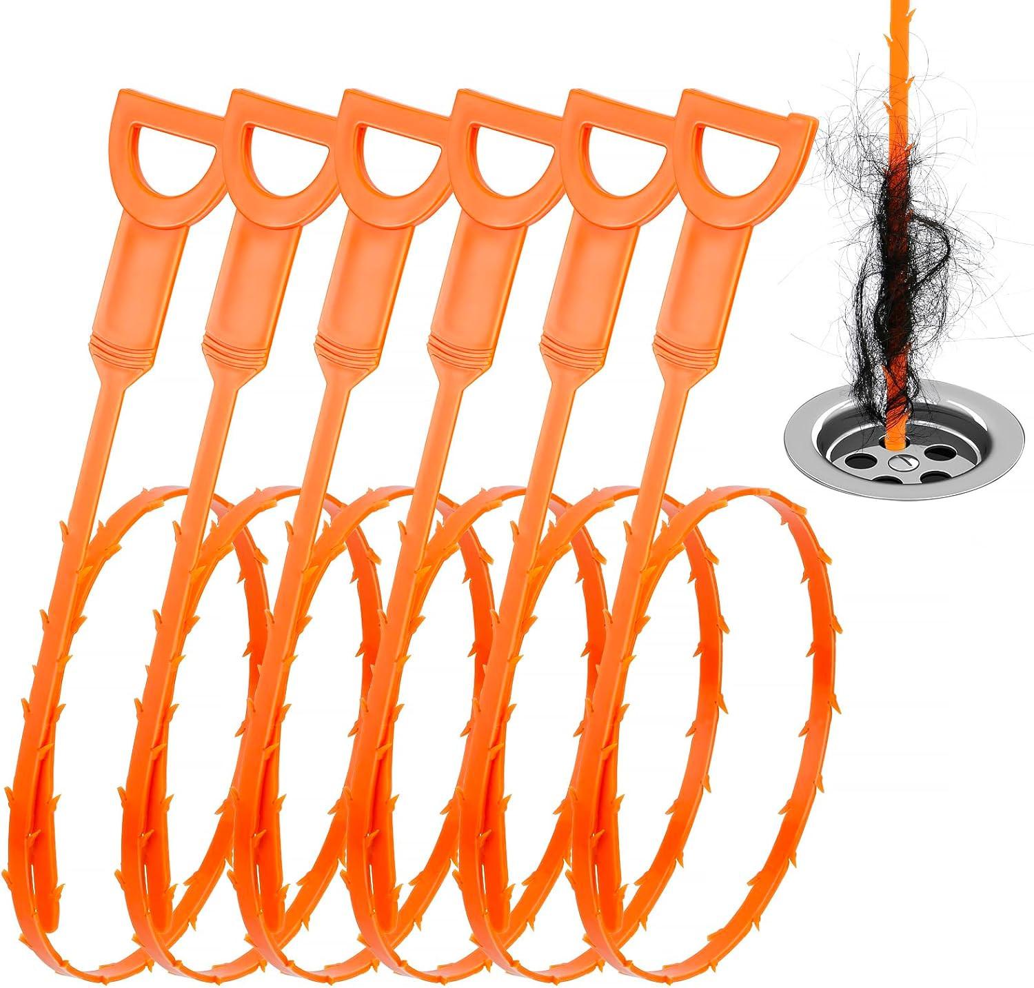 Drain Clog Remover, 25-Inch Drain Hair Removal Tool, Drain Hair Remover Plumb...