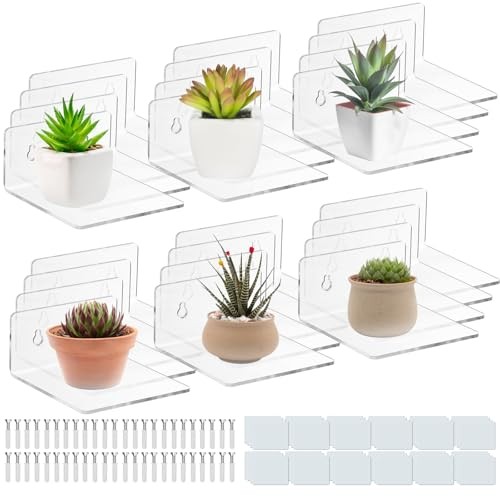 Acrylic Wall Shelves for Storage,Floating Shelf,Acrylic 3.9 Inch 24Pack Clear