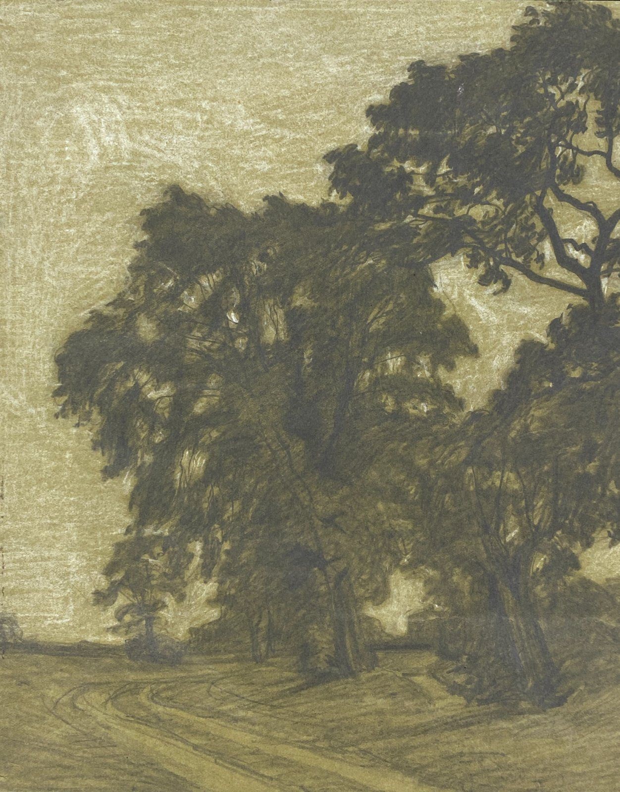 * DRAWING MARTIN LEHMANN STEGLITZ PARK DESSAU 1900 UNIQUE SIGNED