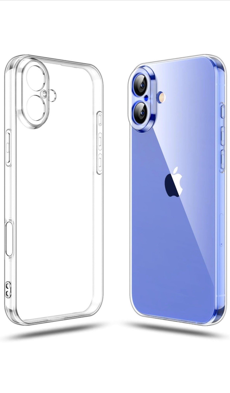 iPhone 16 Clear Case - Slim Transparent Shockproof TPU Cover | MagSafe Ready
