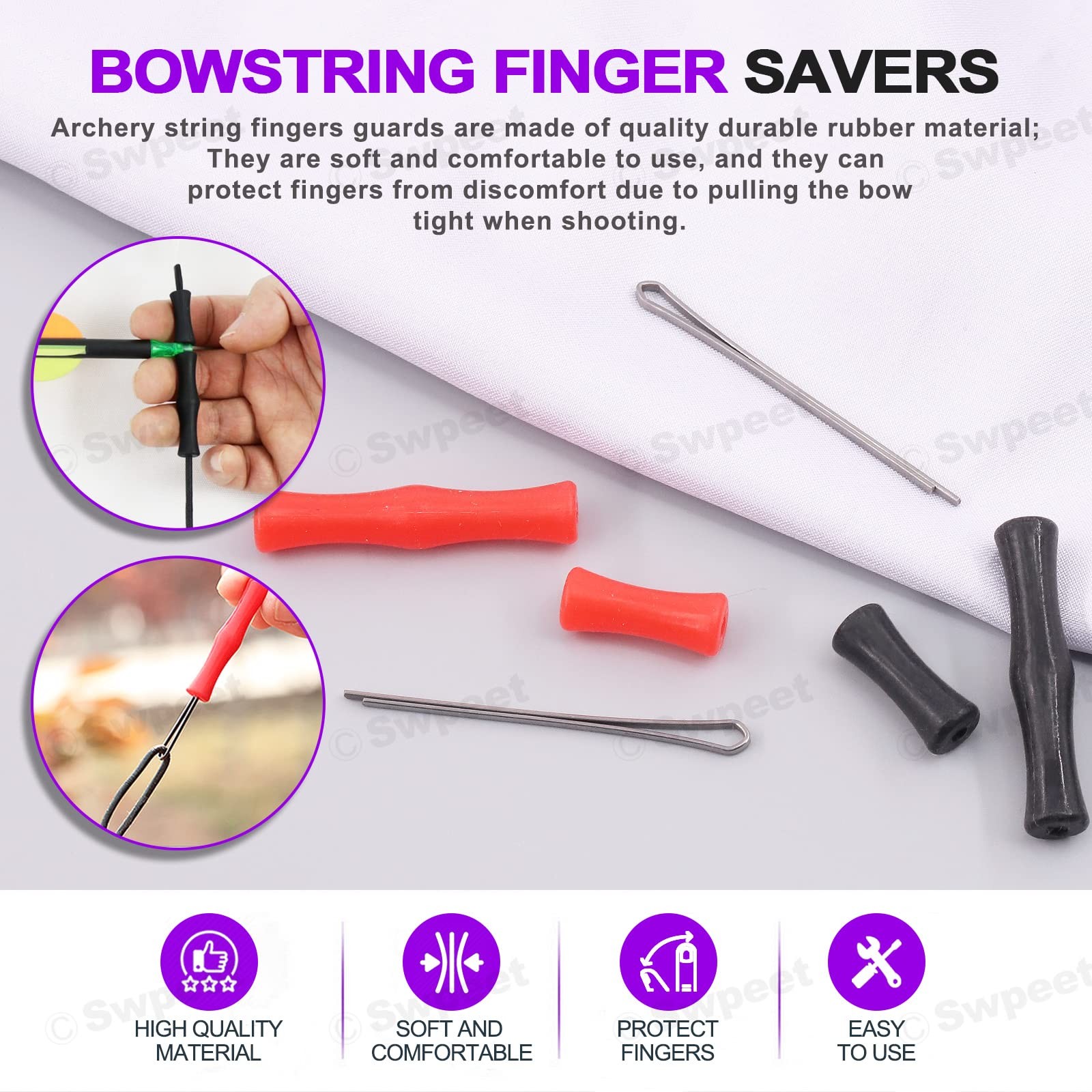Swpeet 17Pcs Archery Bow String Tools Kit, Nocking Buckle Plier,...