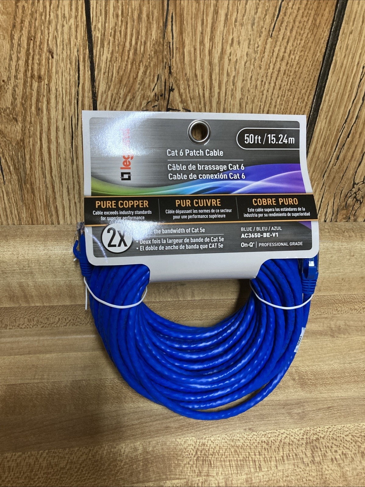 Cat 6 Patch Cable 50ft. Legrand  AC3650BEV1 10Gbps Ethernet Speed Networking New