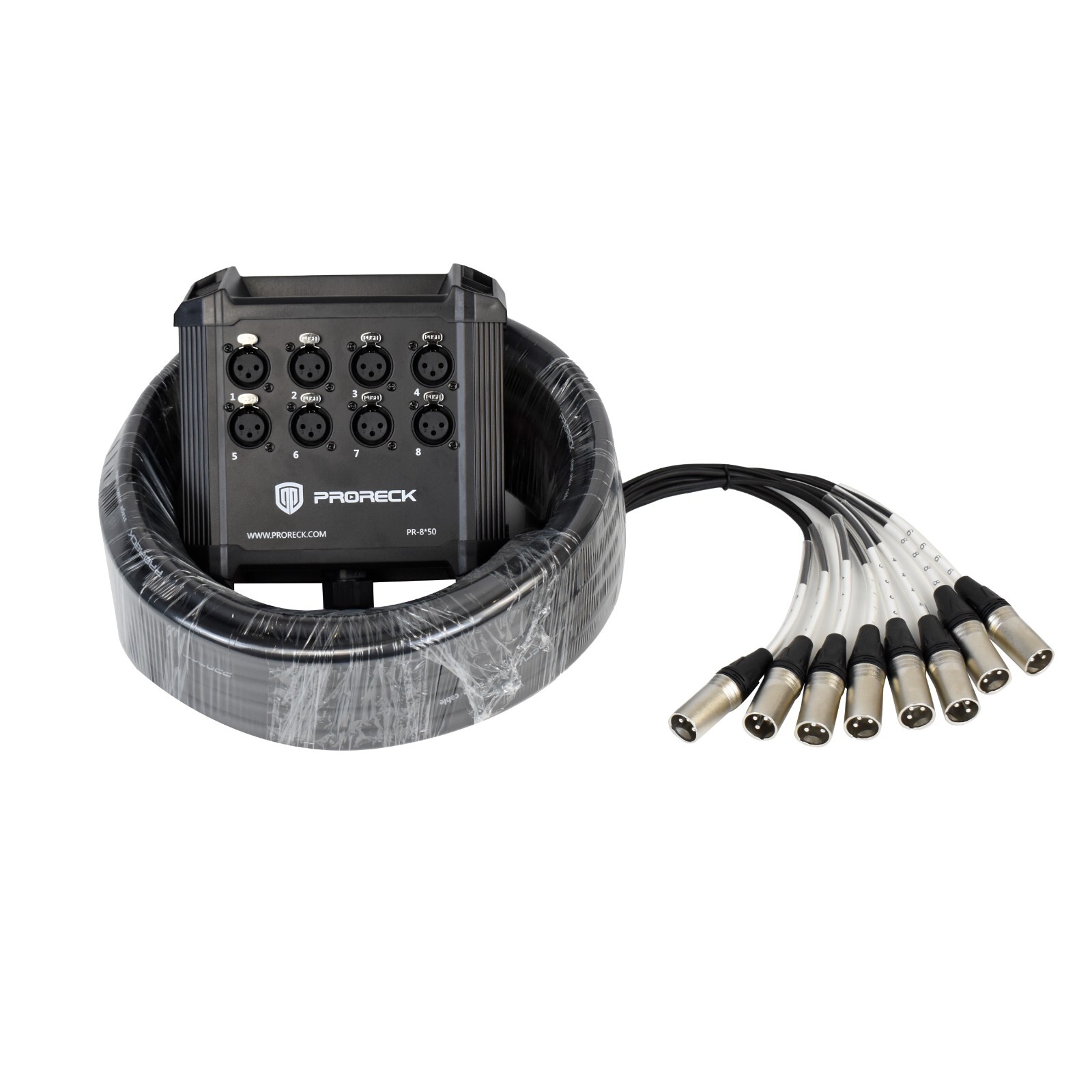 PRORECK PR-8*50 Low Profile XLR Send Snake Cables