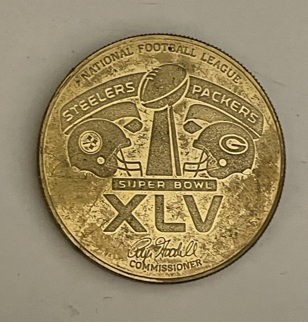 Super Bowl XLV N Texas Sun Feb 6 2011 Coin Steelers Vs Packers NFL Football Coin