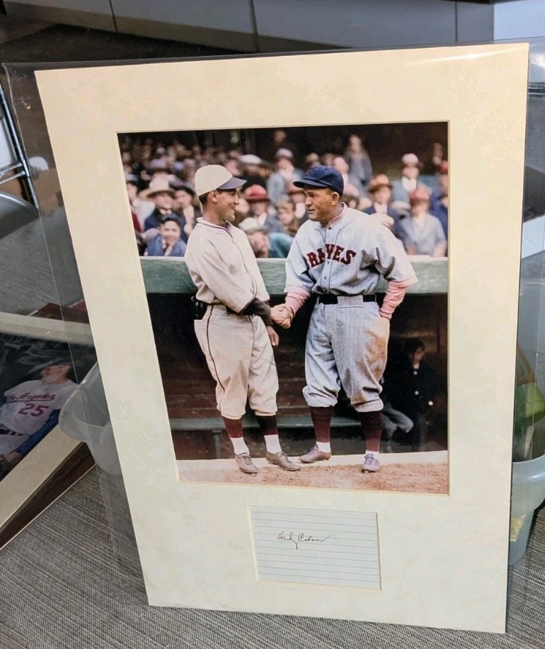 Andy Cohen New York Giants Signed Cut Matted 8x10 Color Photo W/Our COA