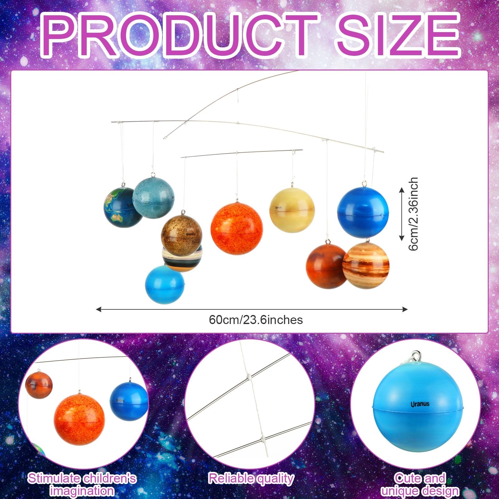 Hollowfly 3D Solar System Mobile Hanging Planets Solar System Decor Education...