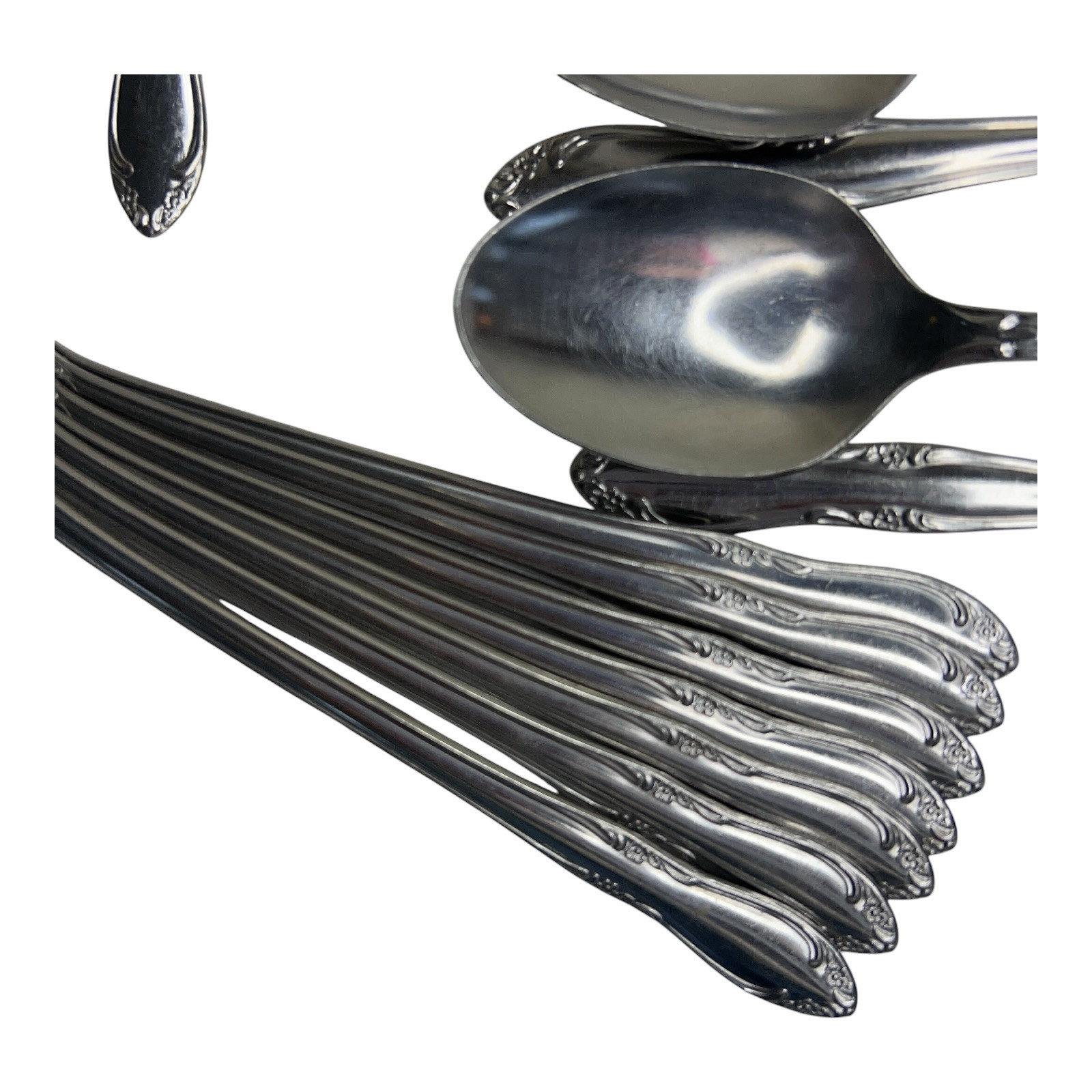 1989 Oneida Plantation Custom Stainless Flatware 5 Five Piece Place Settings +21