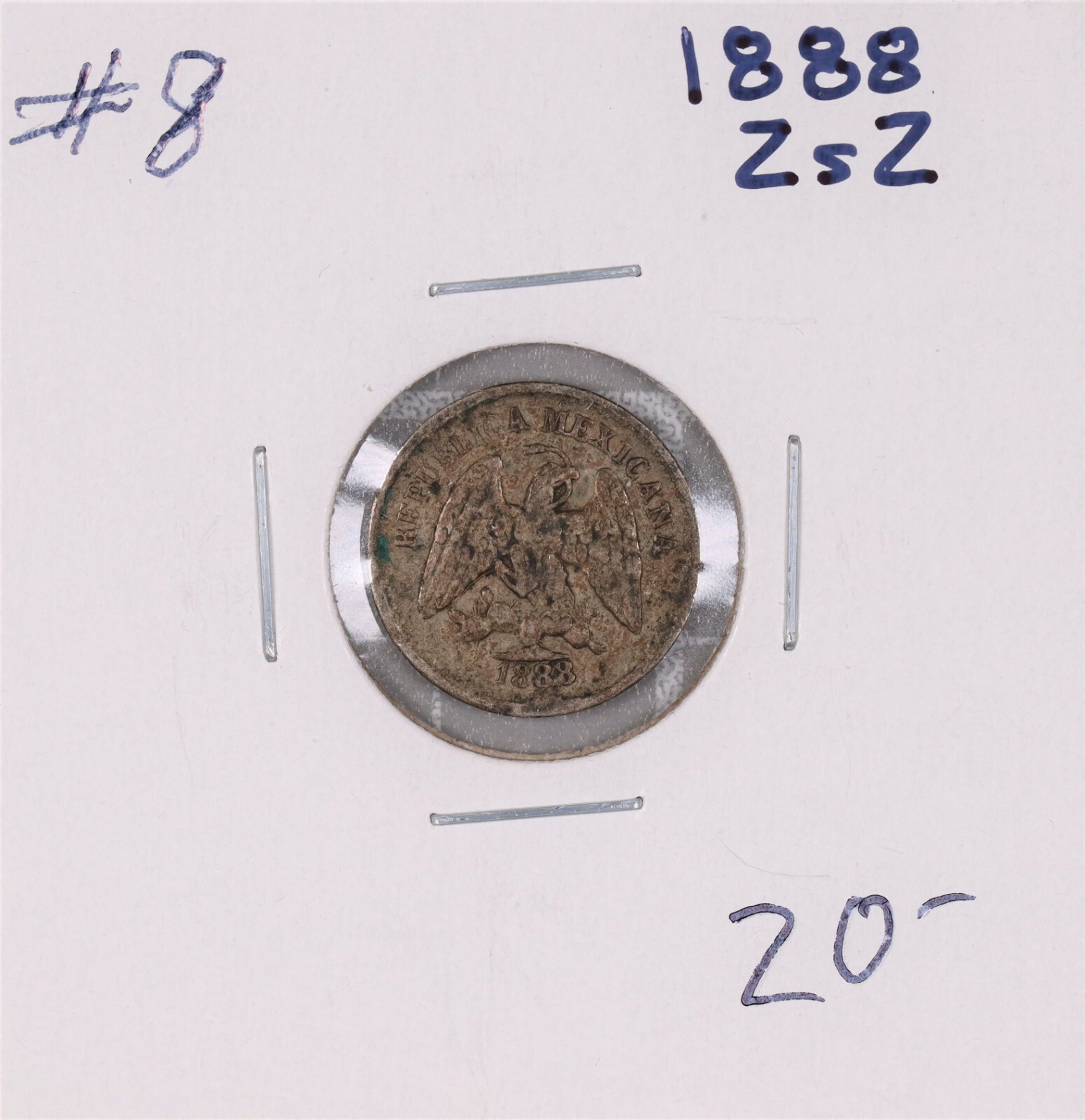 1888 Zs Z Mexico 5 Centavos Silver Coin #8