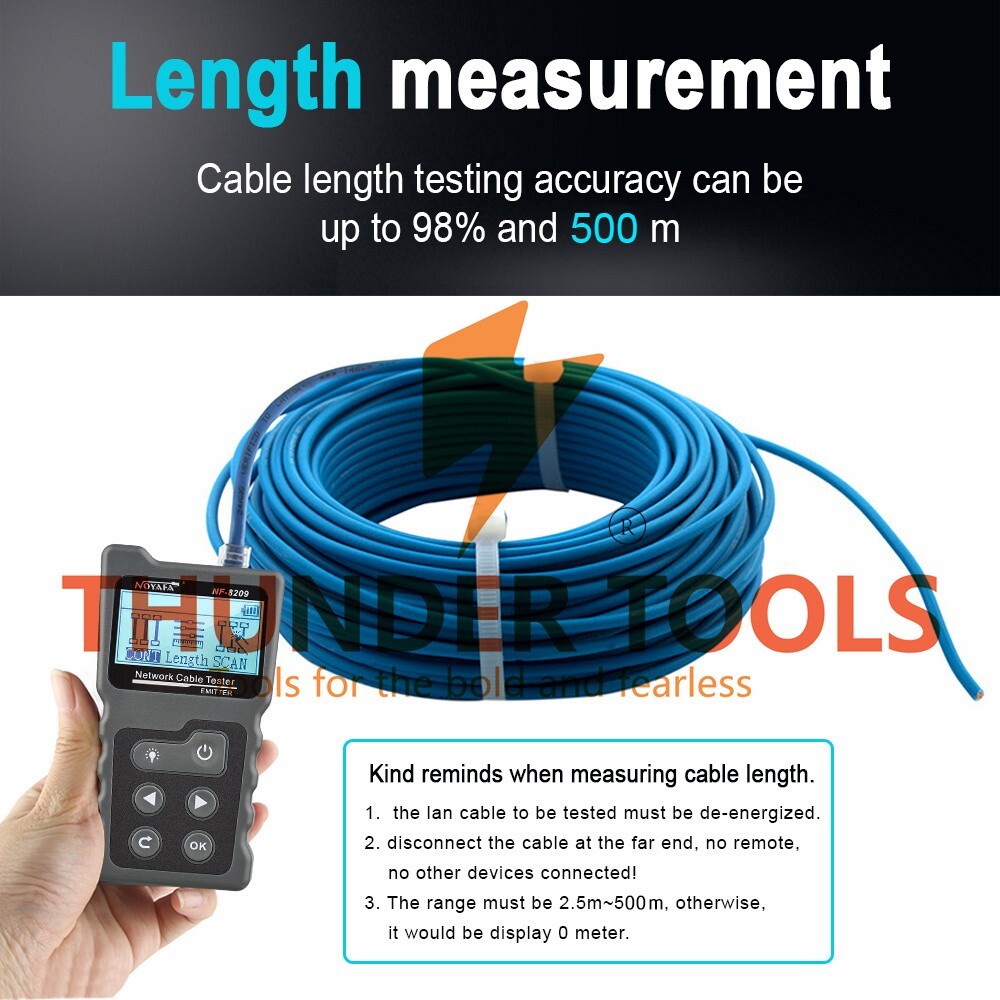 Thunder Tools Multi-functional LCD Network Cable Tester Wire Tracker PoE