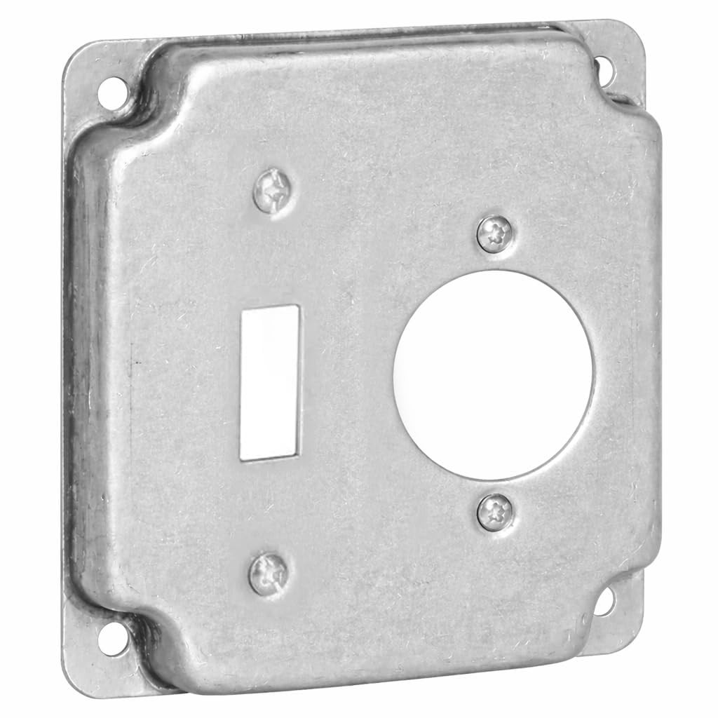 Airmont Products Toggle and Single Receptacle Electrical Box Cover - 4 Inch Squa