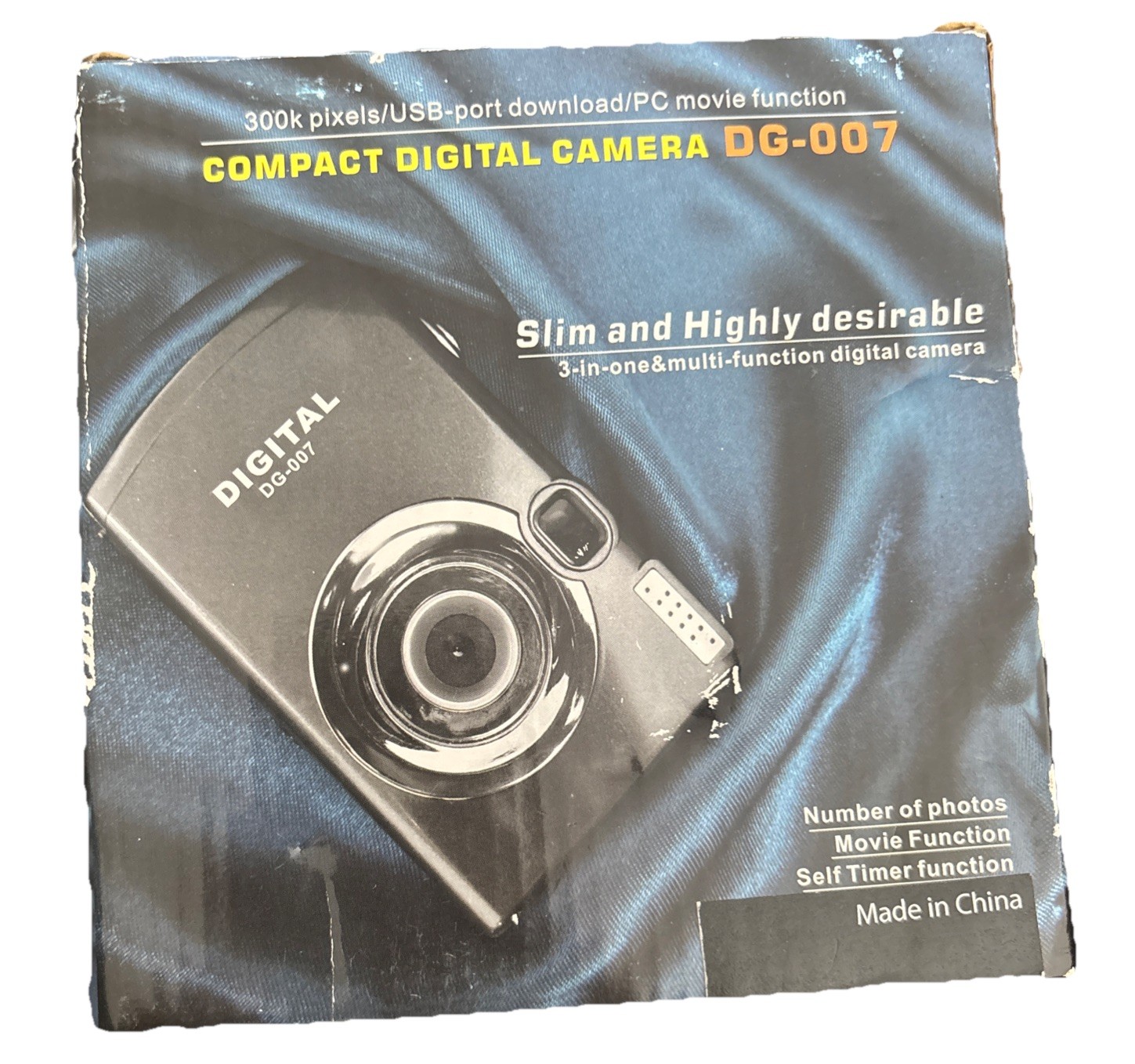 DG-007 Compact Digital Camera 300k Pixels USB PORT PC Movie Function Slim Black