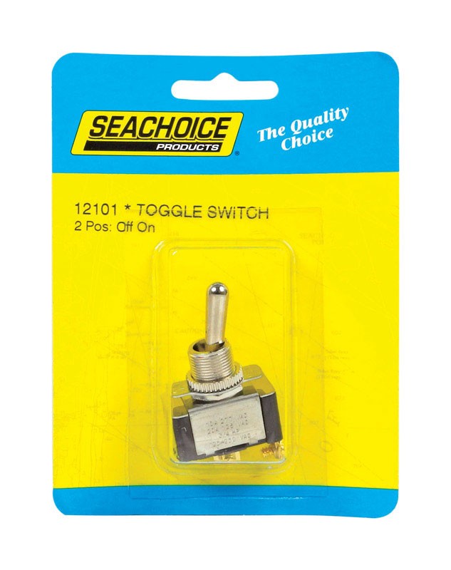 Seachoice 12101 Brass 250V On/Off 25 mAh Battery 2-Screw Terminal Toggle Switch