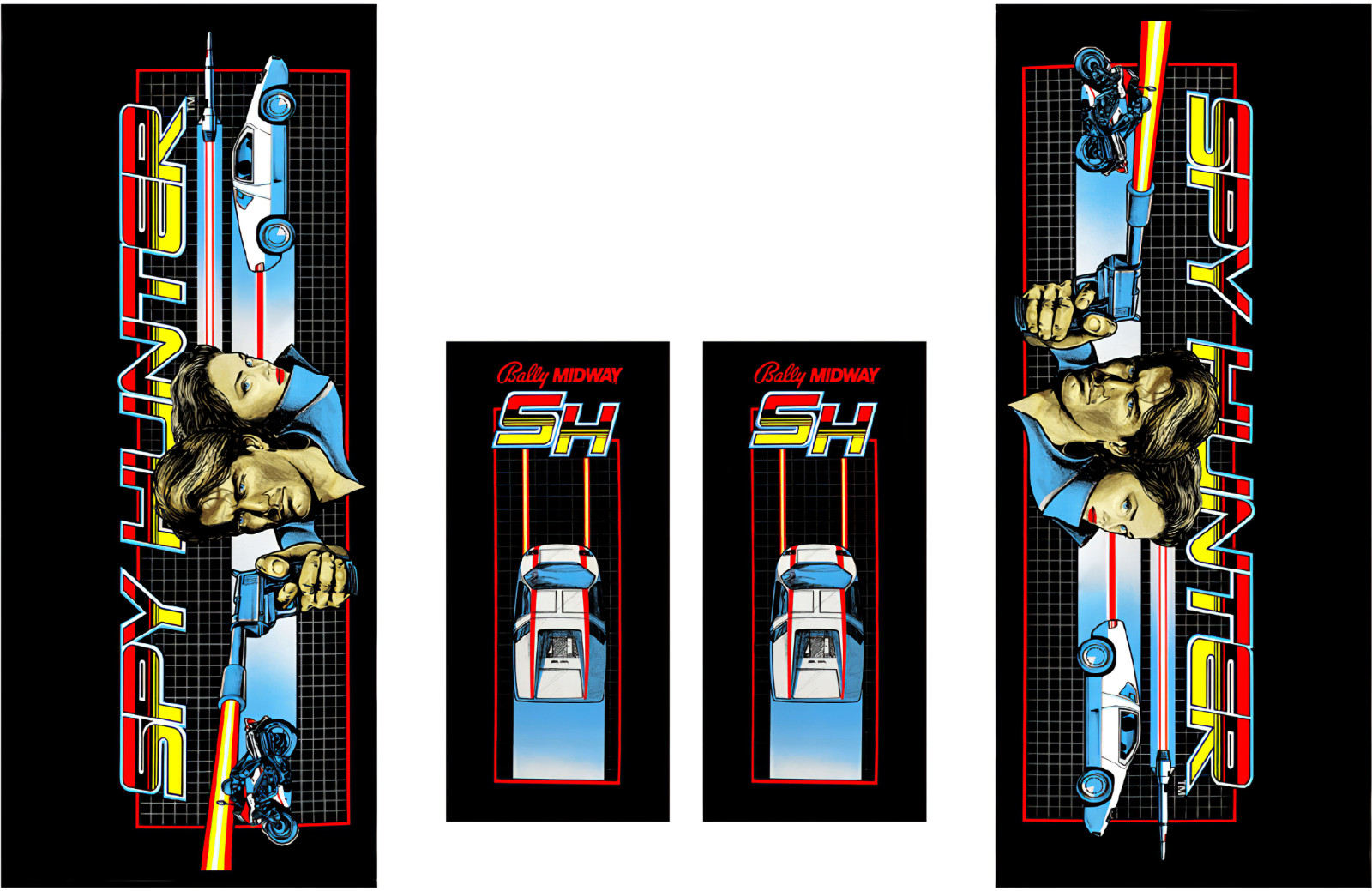 Bally Midway Spy Hunter Pinball Machine CABINET Decal Set