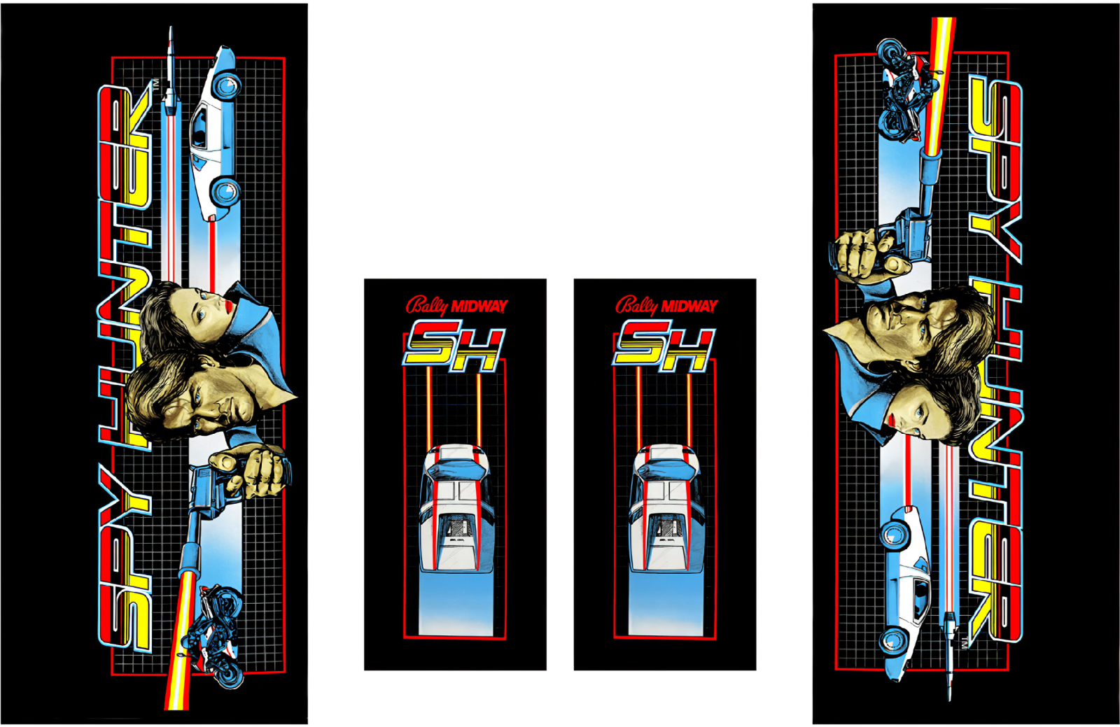 Bally Midway Spy Hunter Pinball Machine CABINET Decal Set