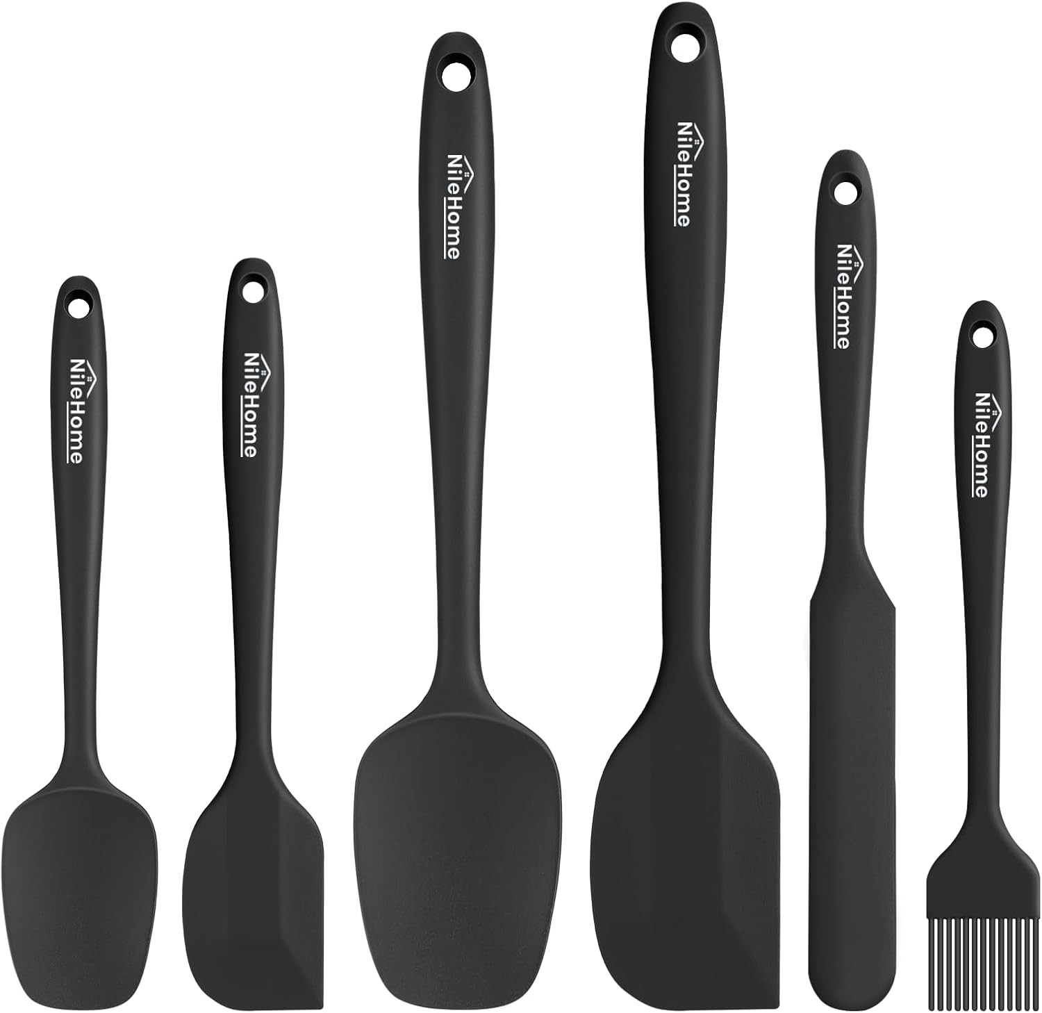 6 Pack Silicone Spatula Set Heat Resistant Nonstick Kitchen Cooking Tool