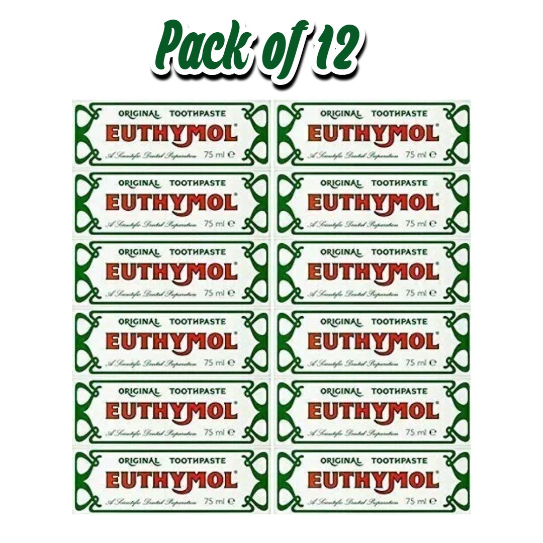 12 X Euthymol Original Toothpaste 75ml PACK OF 12