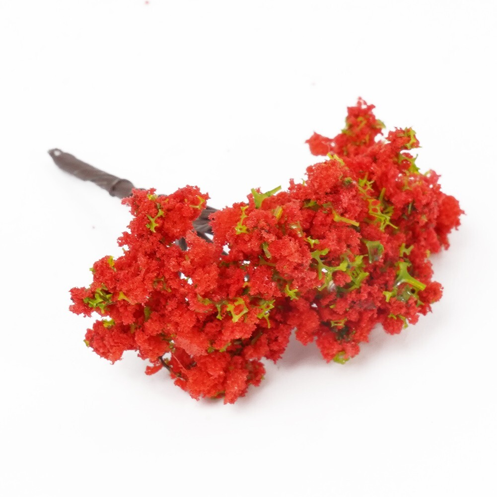 10X Red Flowers Model Trees Model Train Diorama Garden Scenery 4cm Flower Tree